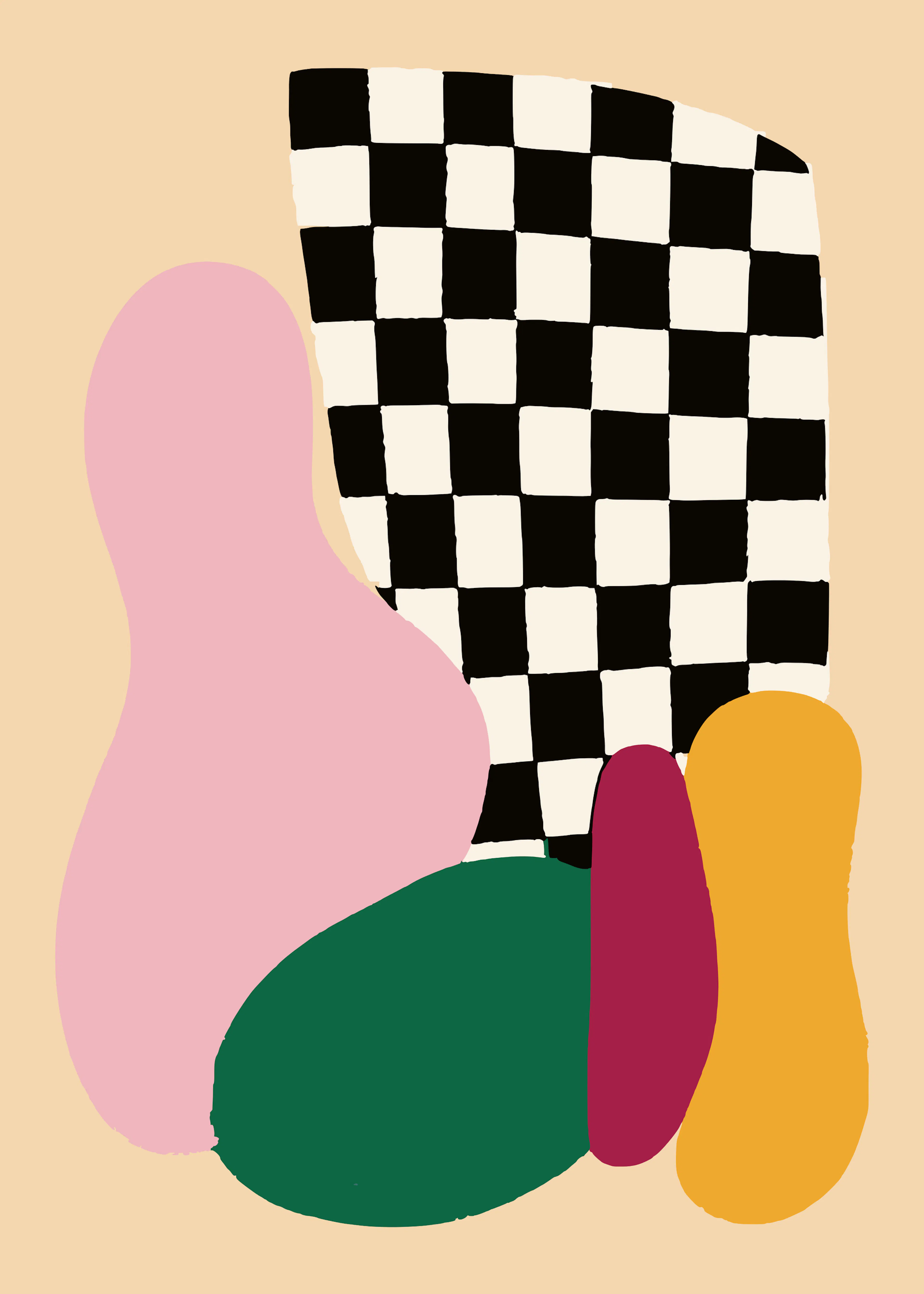 Soft Beige Abstract Shapes Poster 0