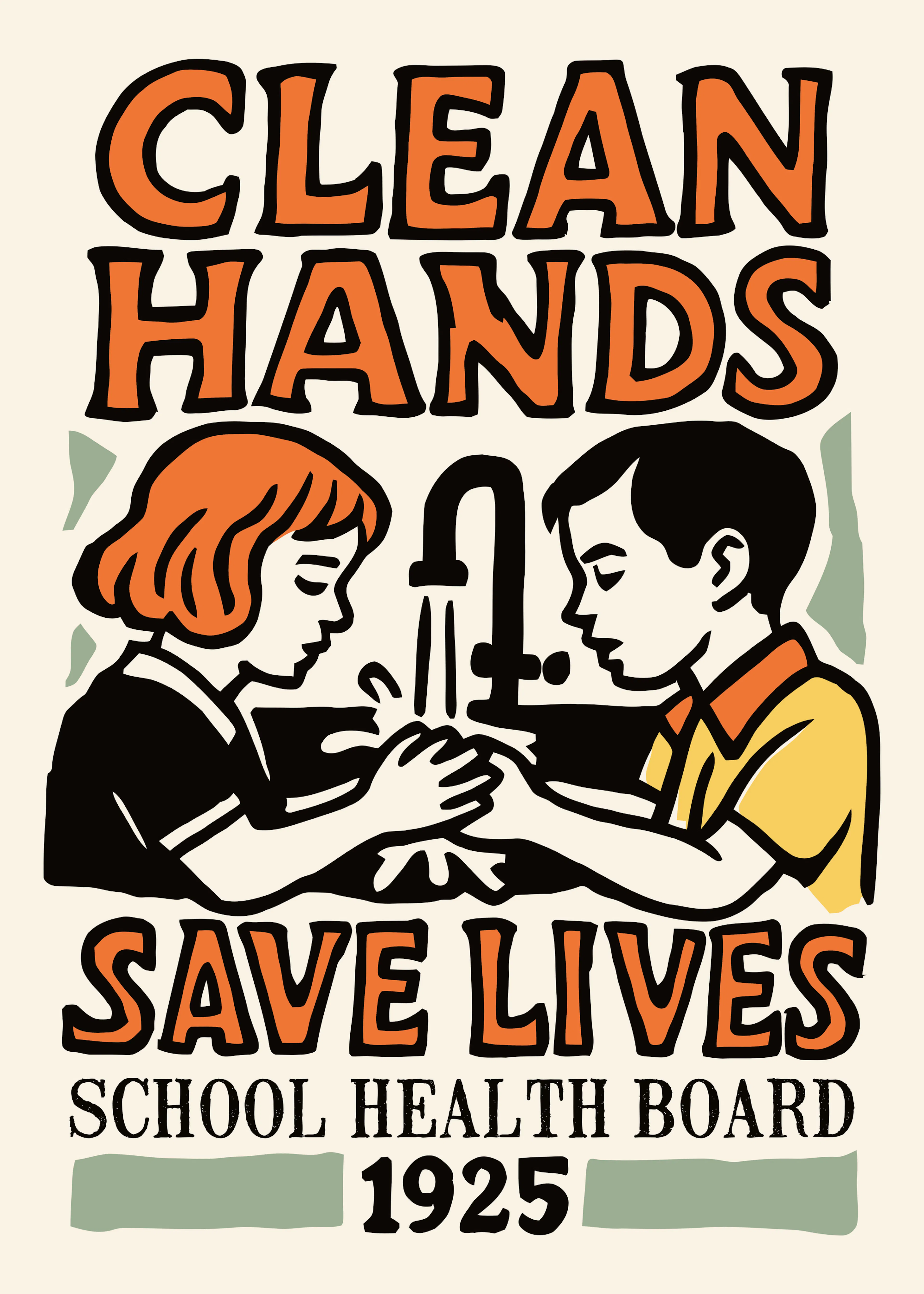 Orange Clean Hands Poster 0
