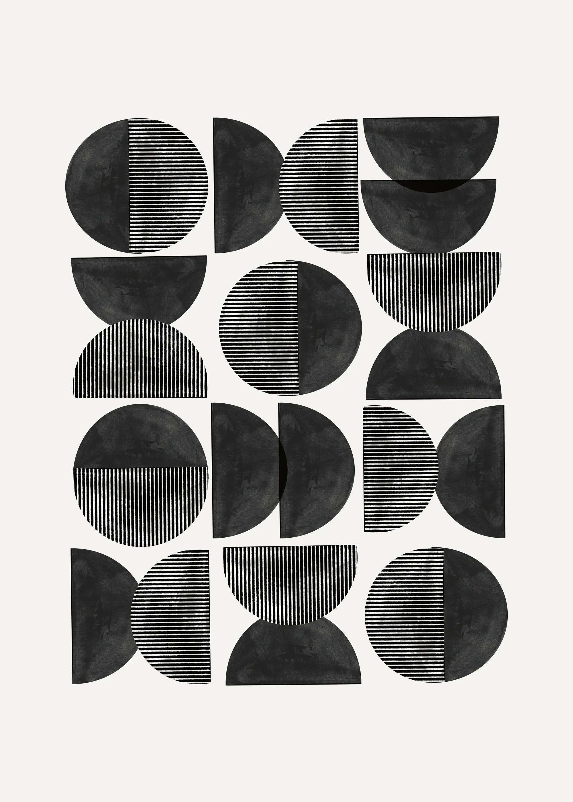 Black Modern Shapes Poster 0