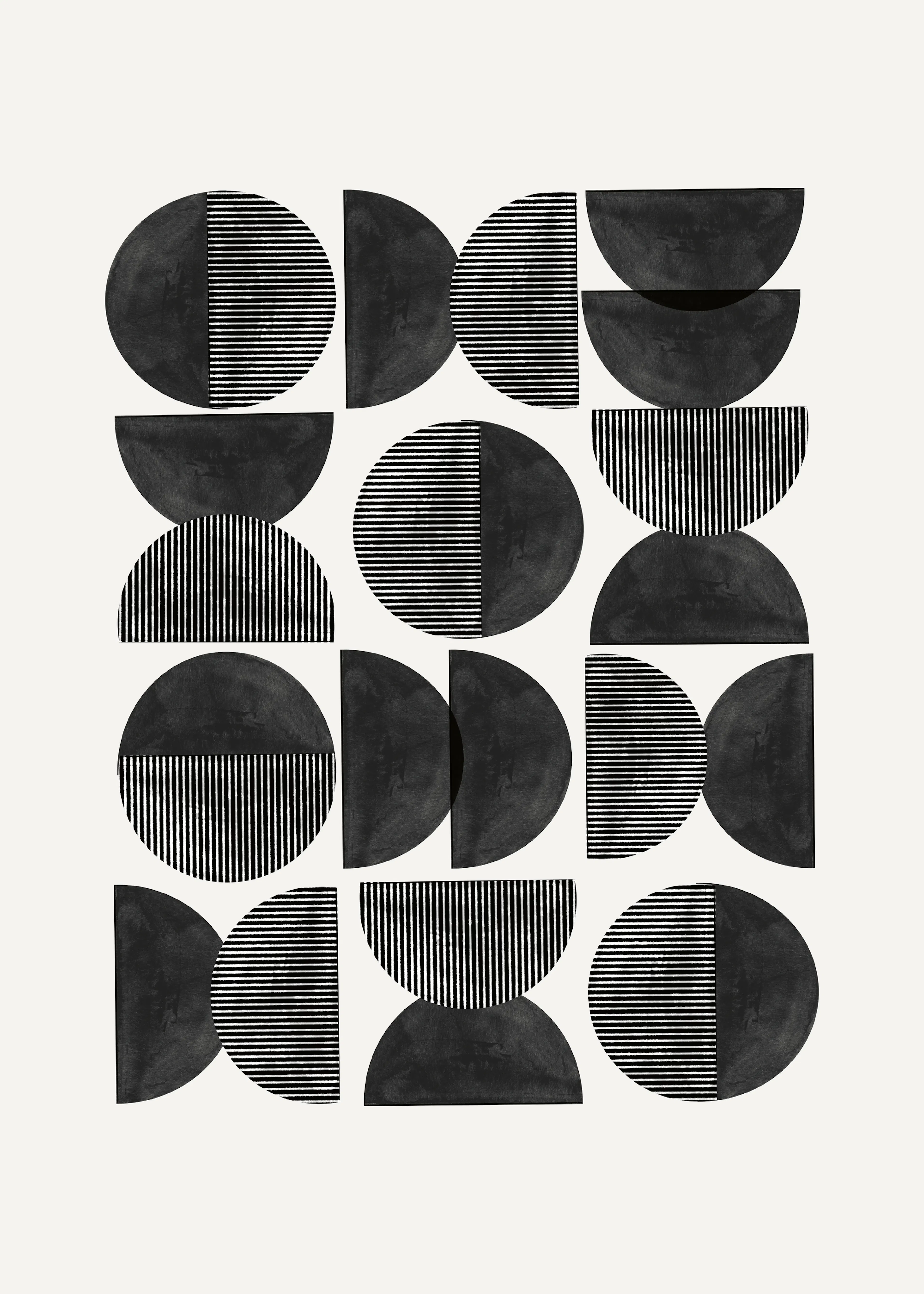 Black Modern Shapes Poster 0