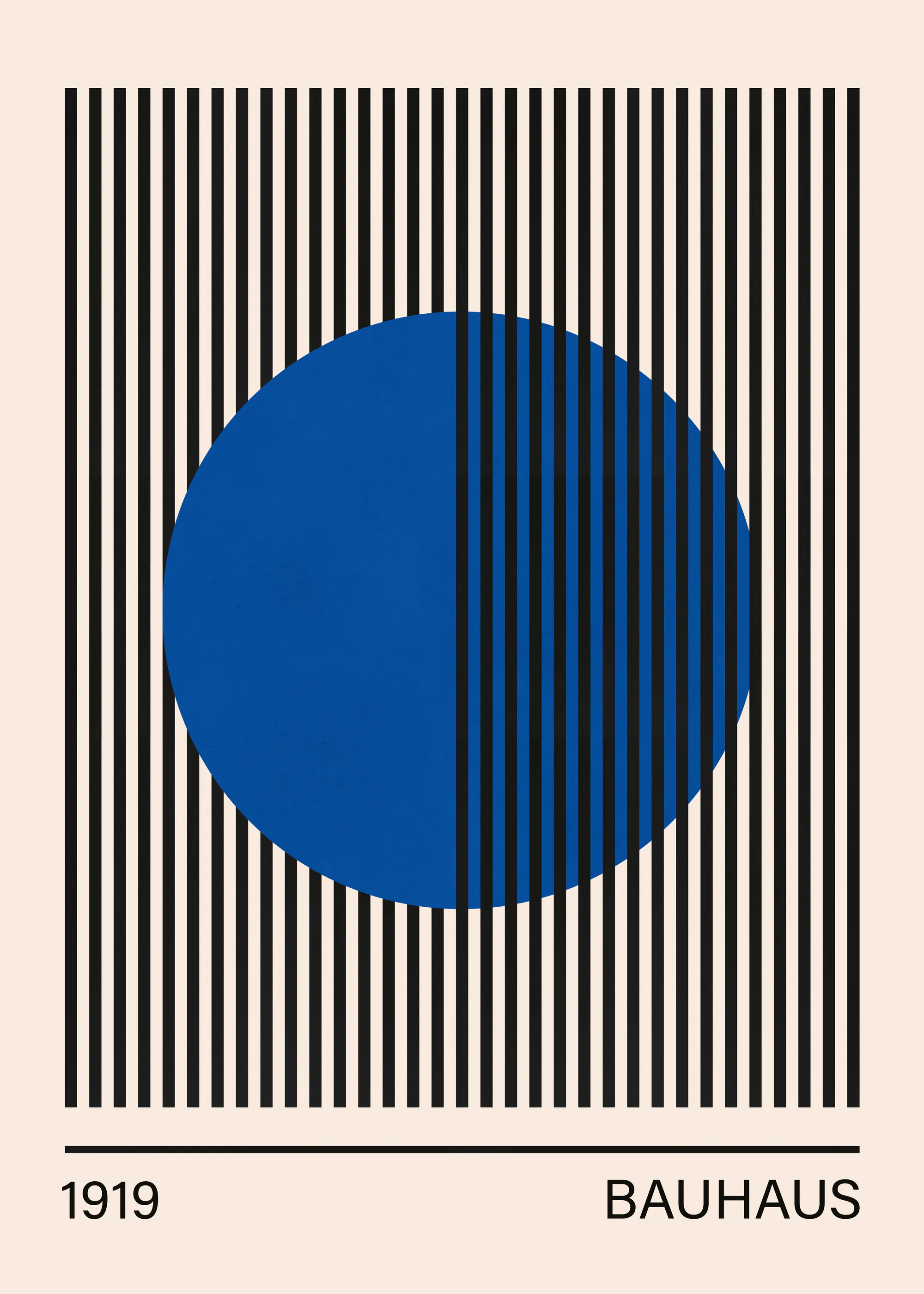 Blue Bauhaus Circle Poster 0