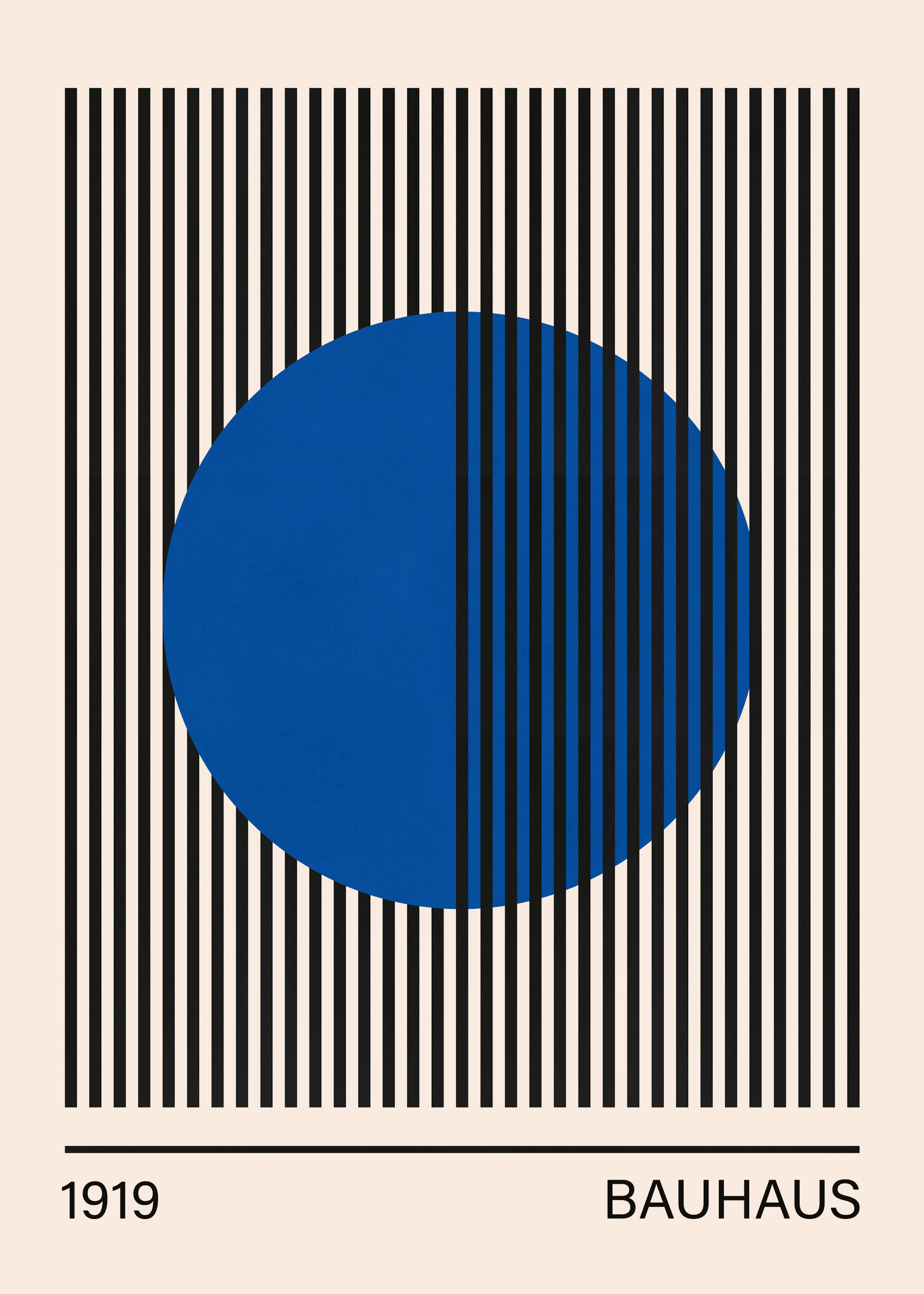 Blue Bauhaus Circle Poster 0