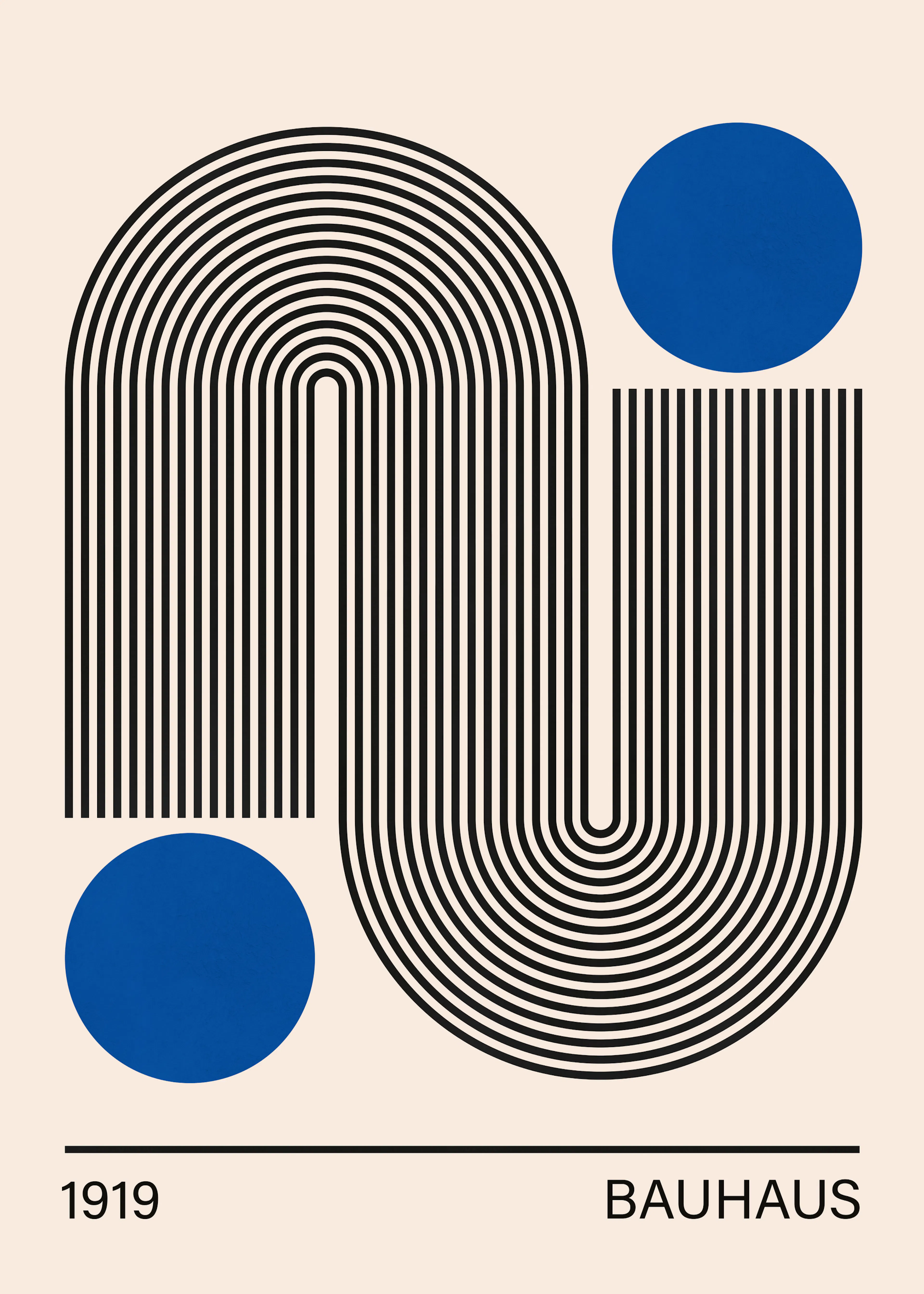 Blue Bauhaus Shapes Poster 0
