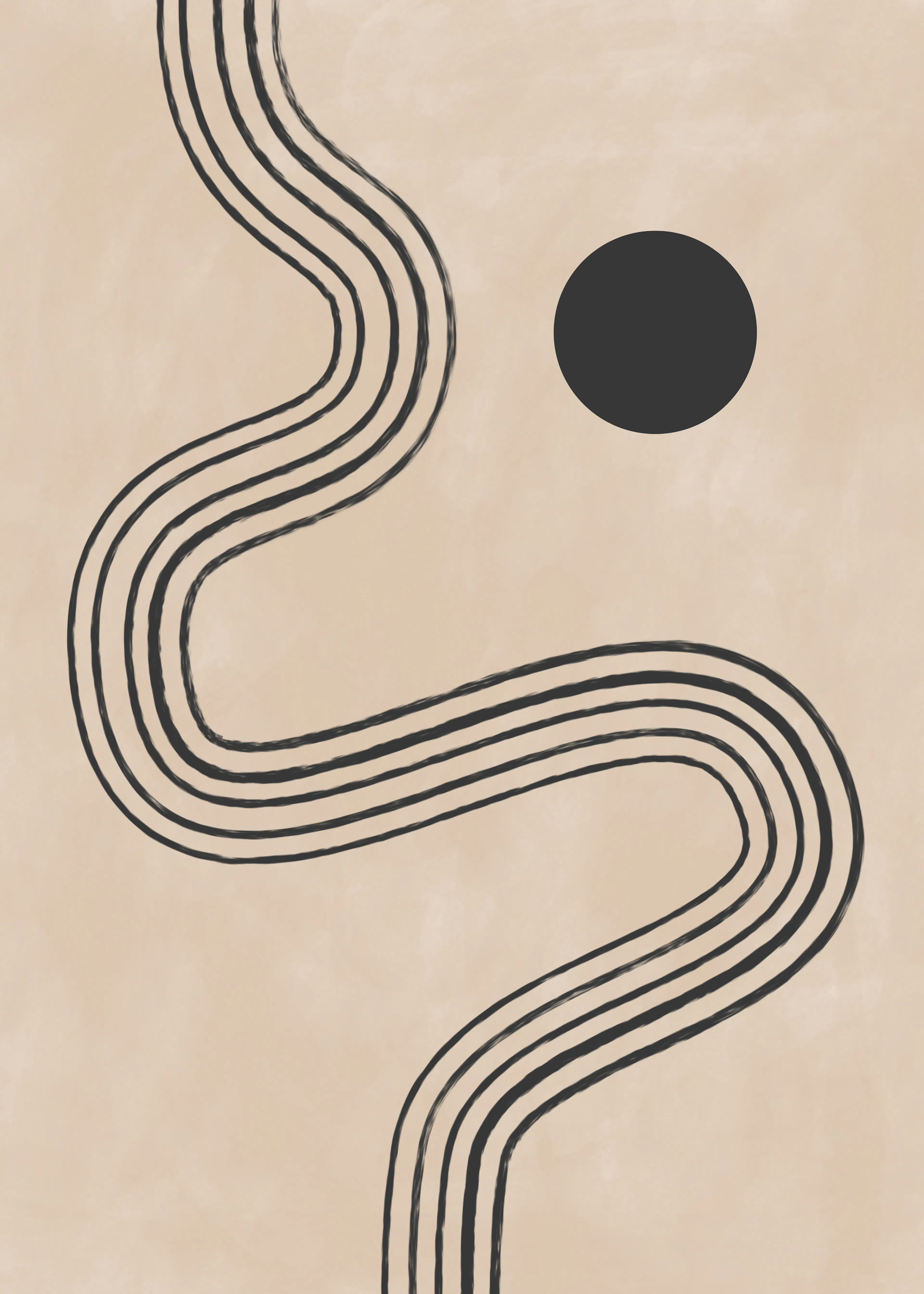 Cool Soft Beige Abstract Flow Poster 0
