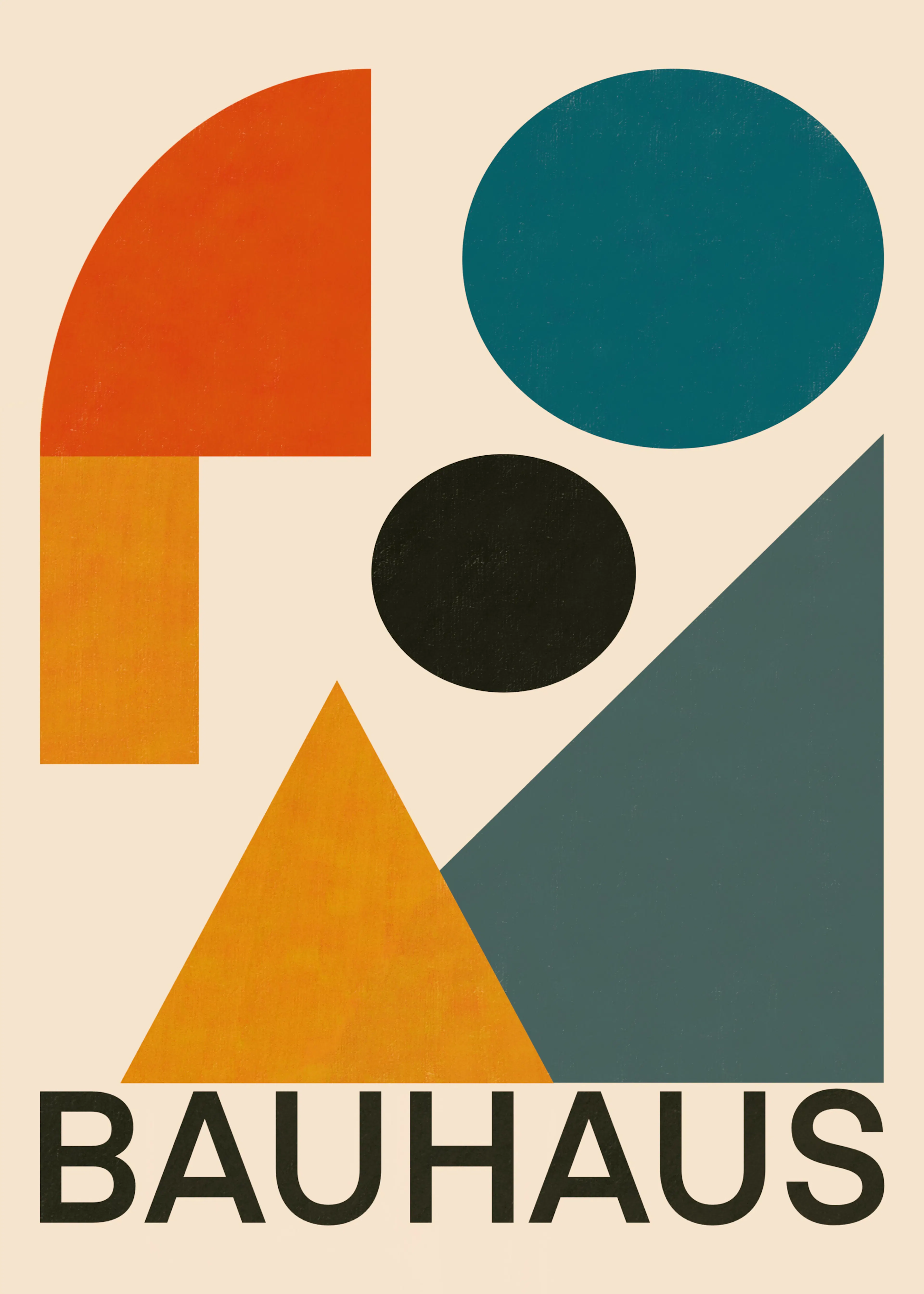 Teal Modern Shapes Poster 0