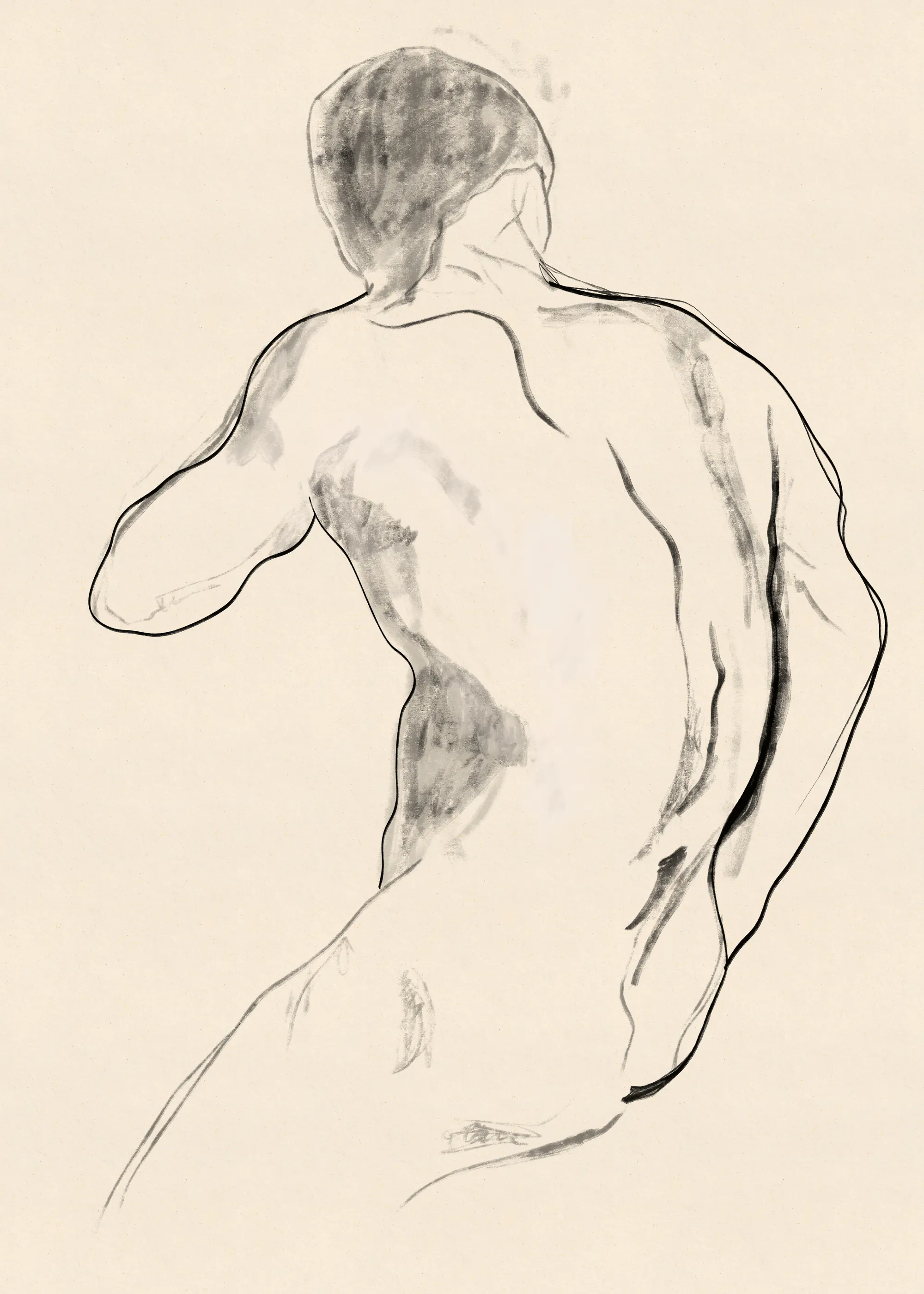 Boceto Elegante Beige Póster 0