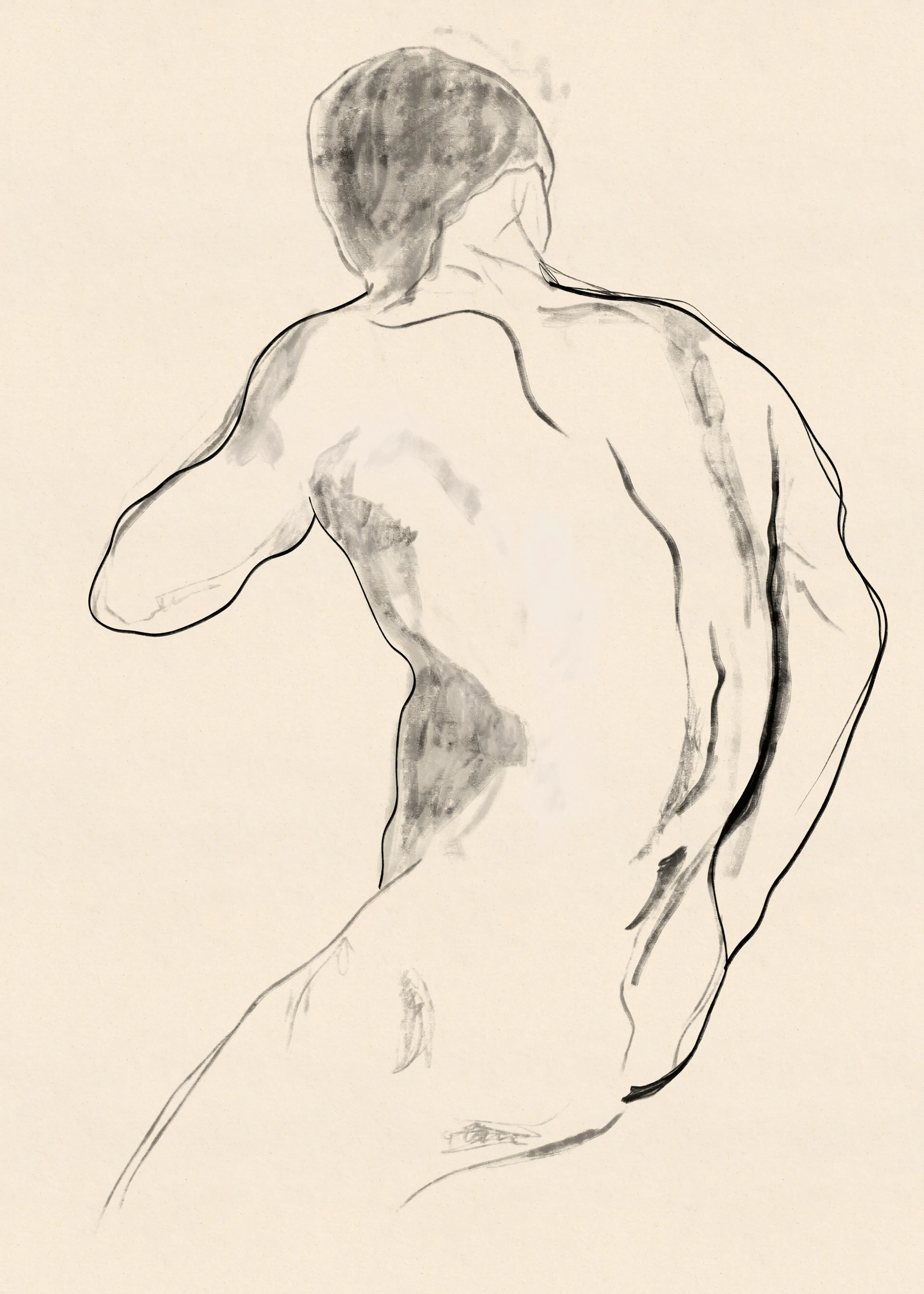 Beige Elegant Sketch Poster 0