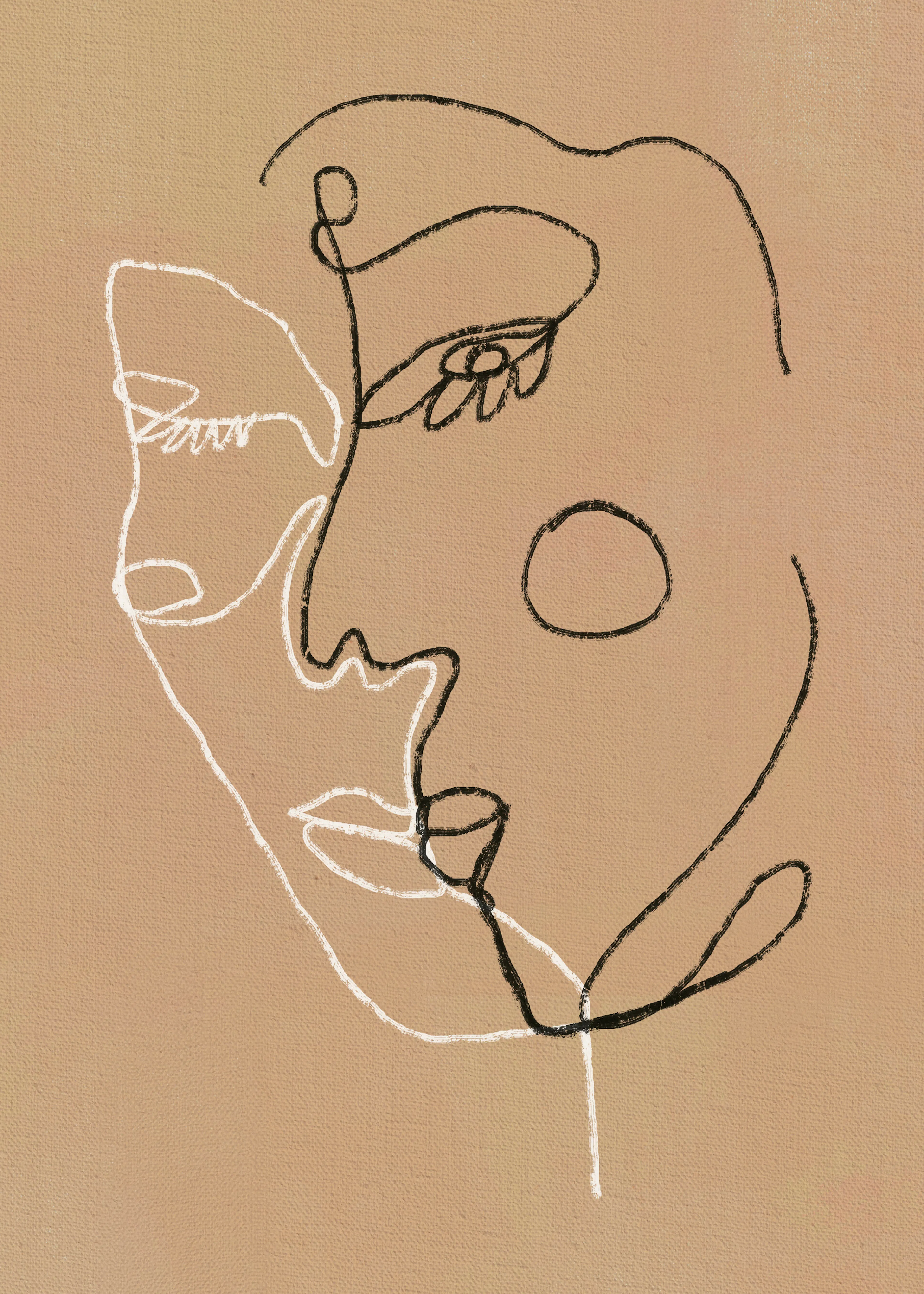 Warm Beige Faces Poster 0