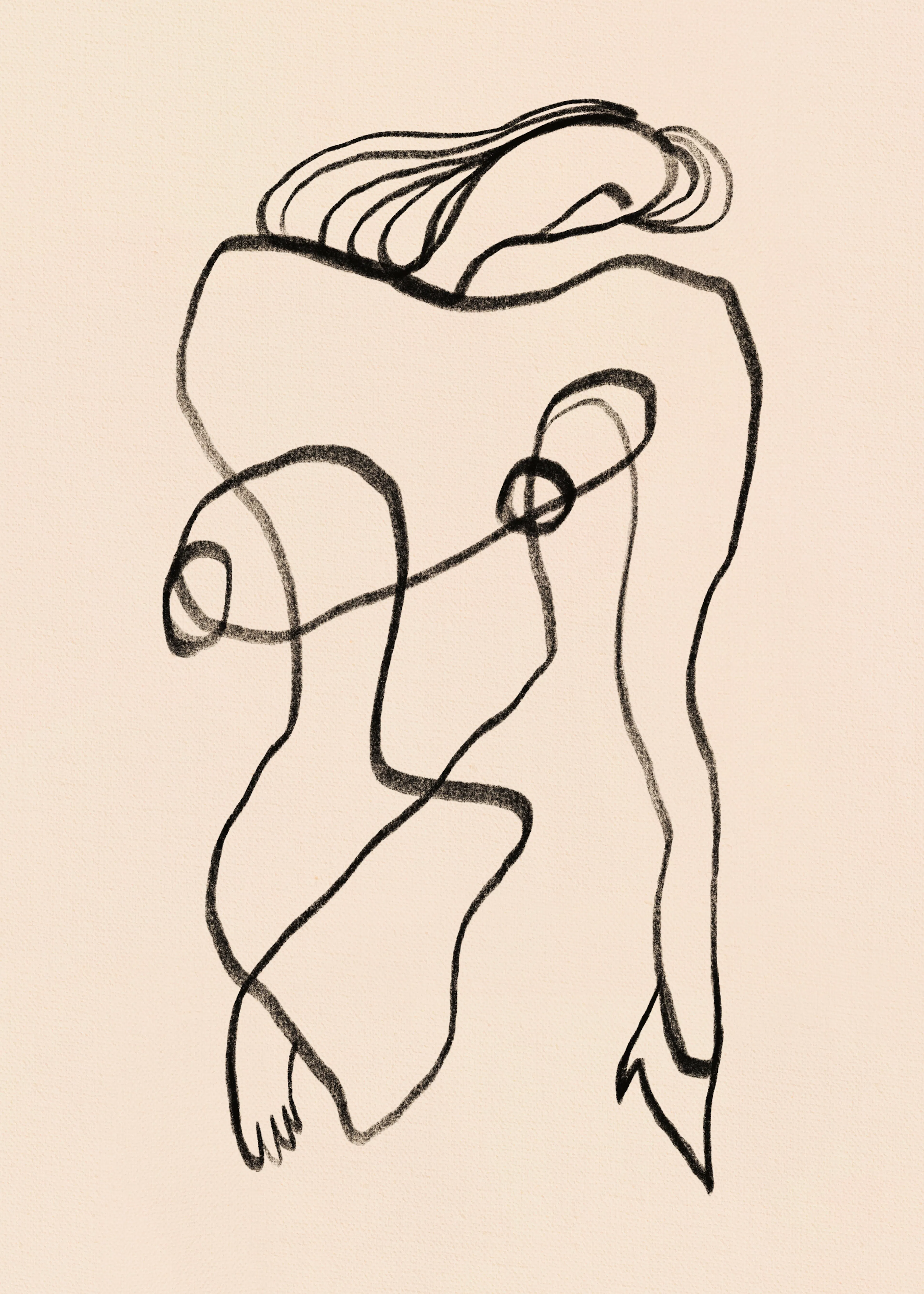 Charcoal Abstract Figure Poster 0