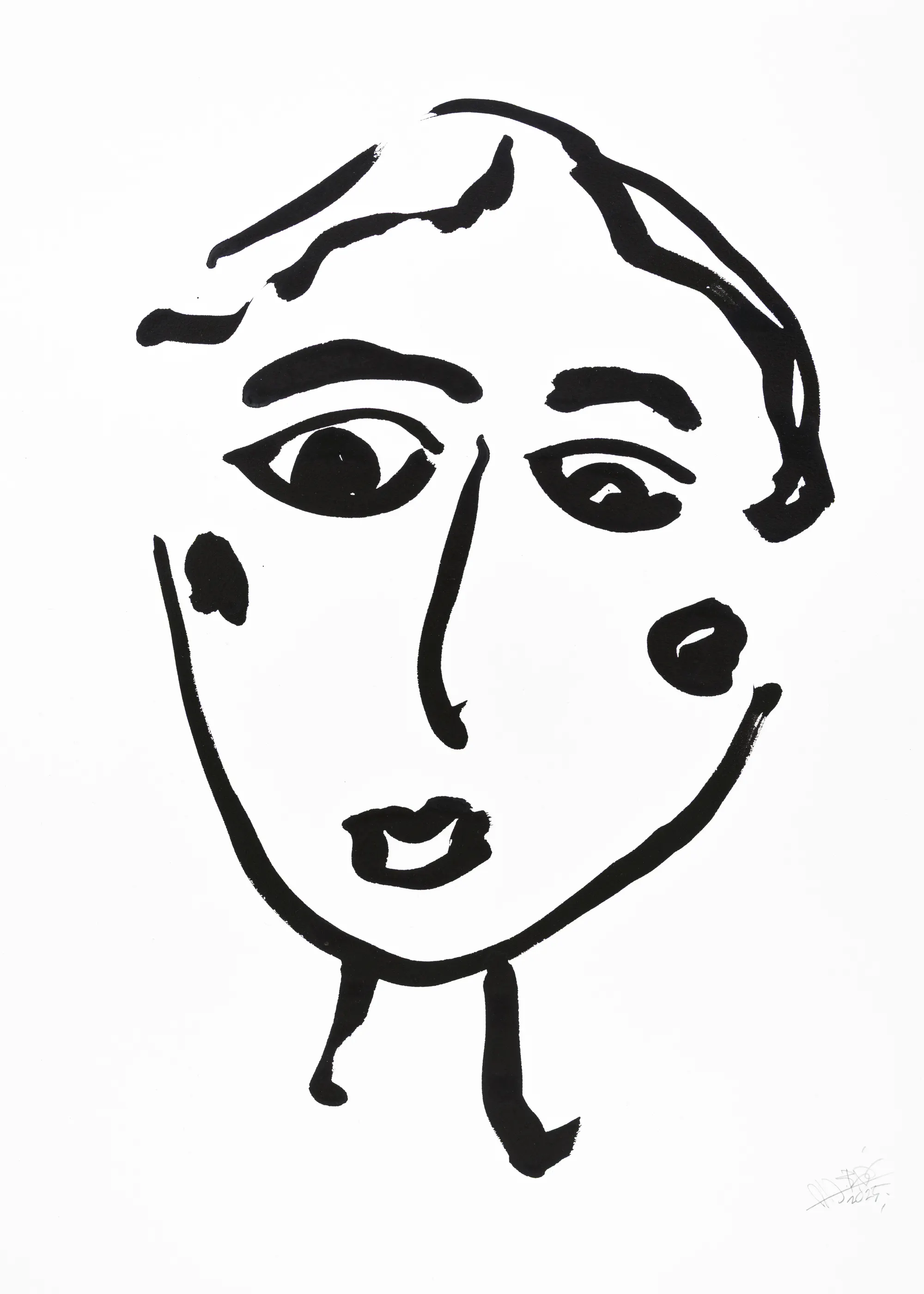 Rostro Minimalista en Ébano Póster 0