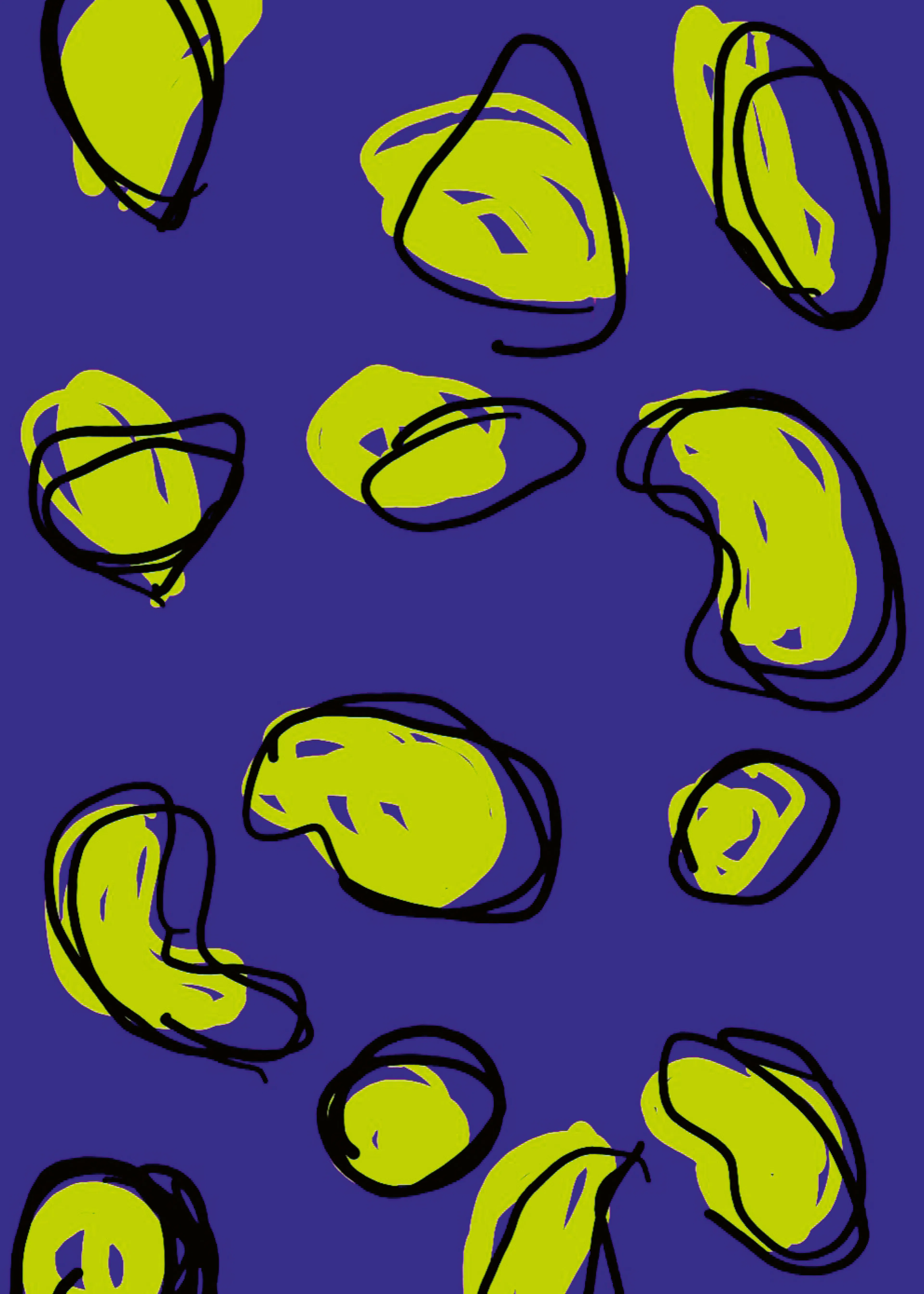Electric Blue Abstract Shapes Poster 0