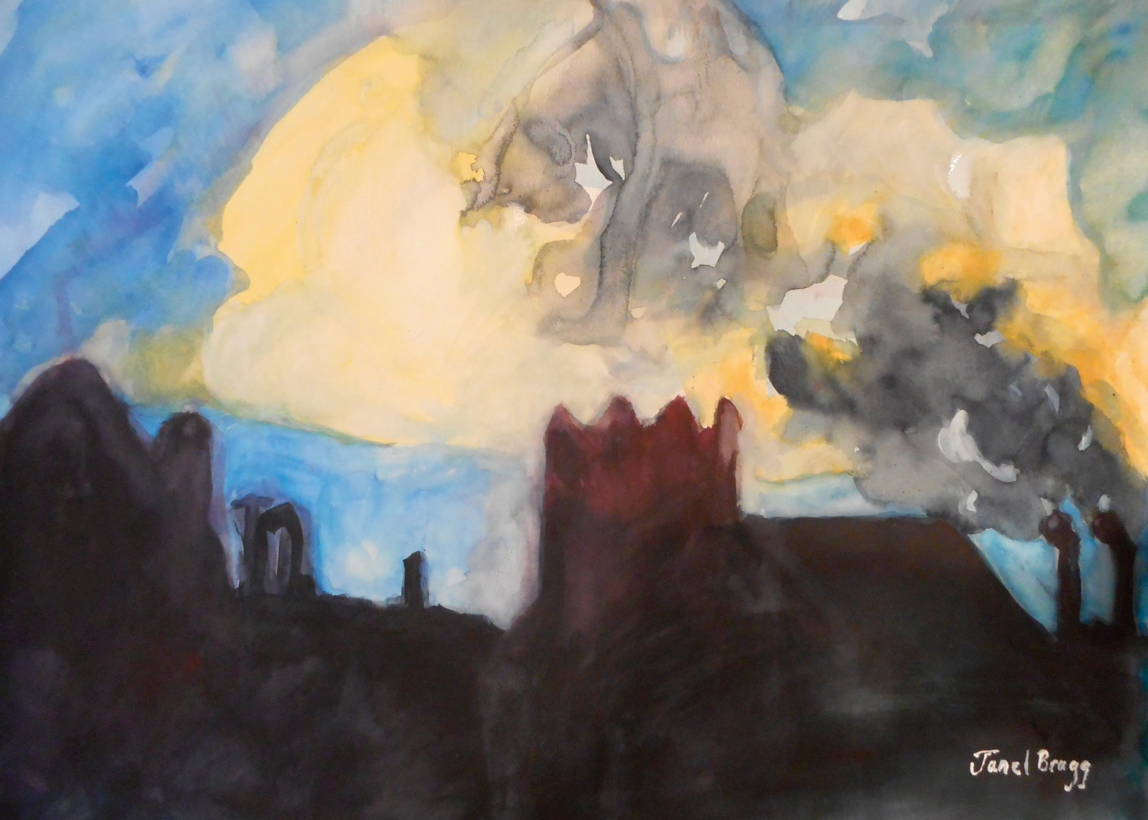 Smoke Over Rooftops Poster 0