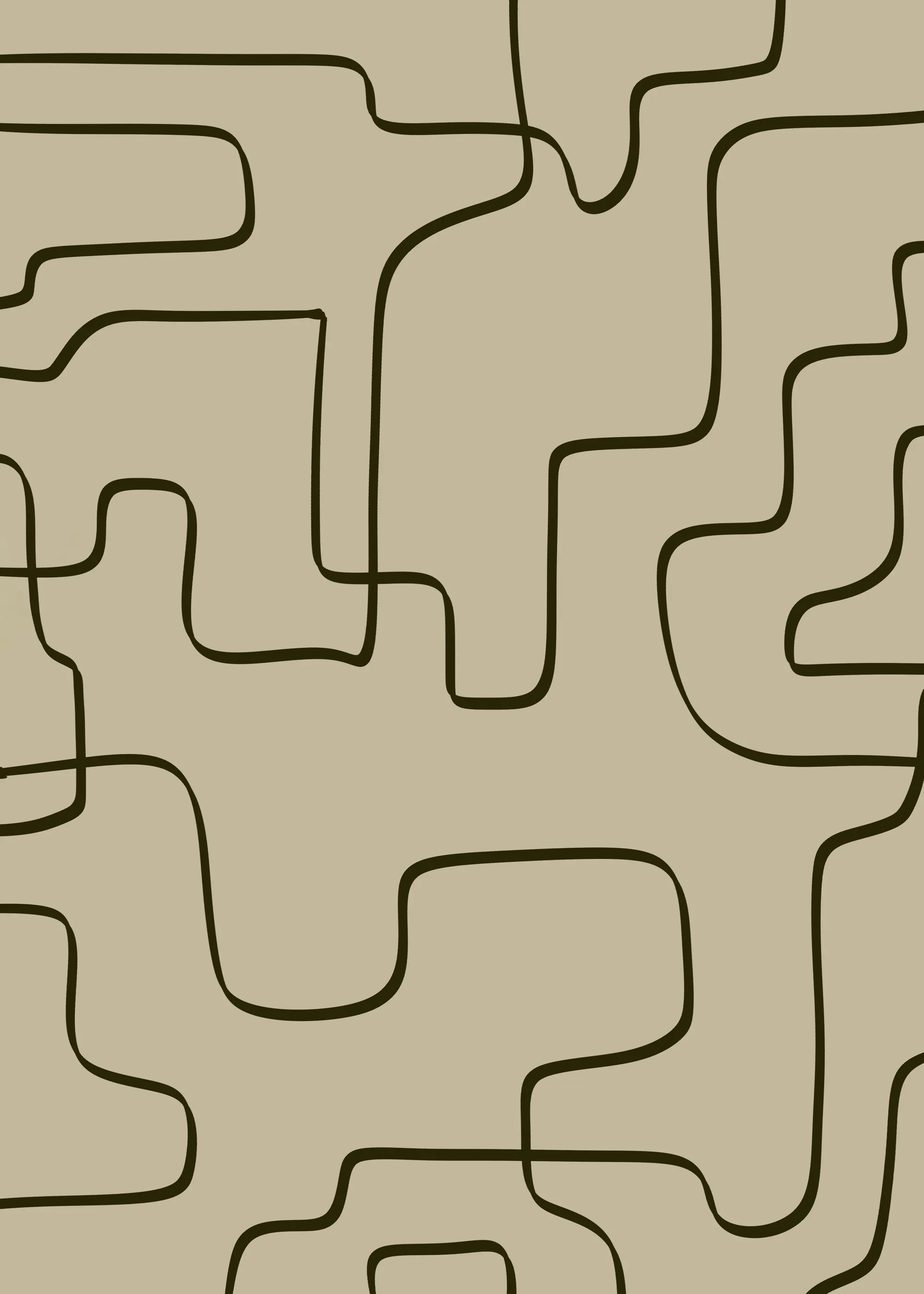 Beige Abstraktes Labyrinth Poster 0