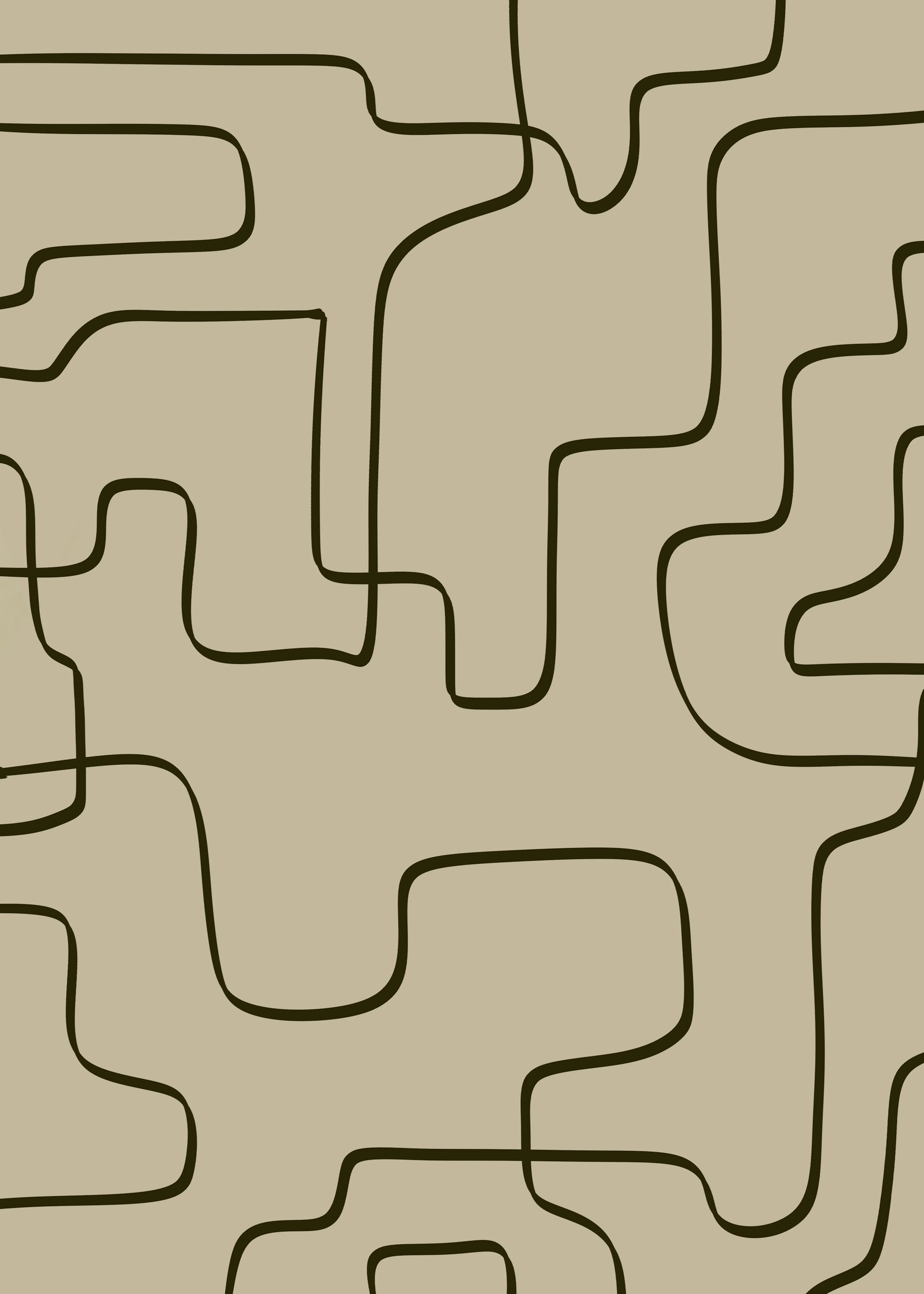 Beige Abstract Maze Poster 0