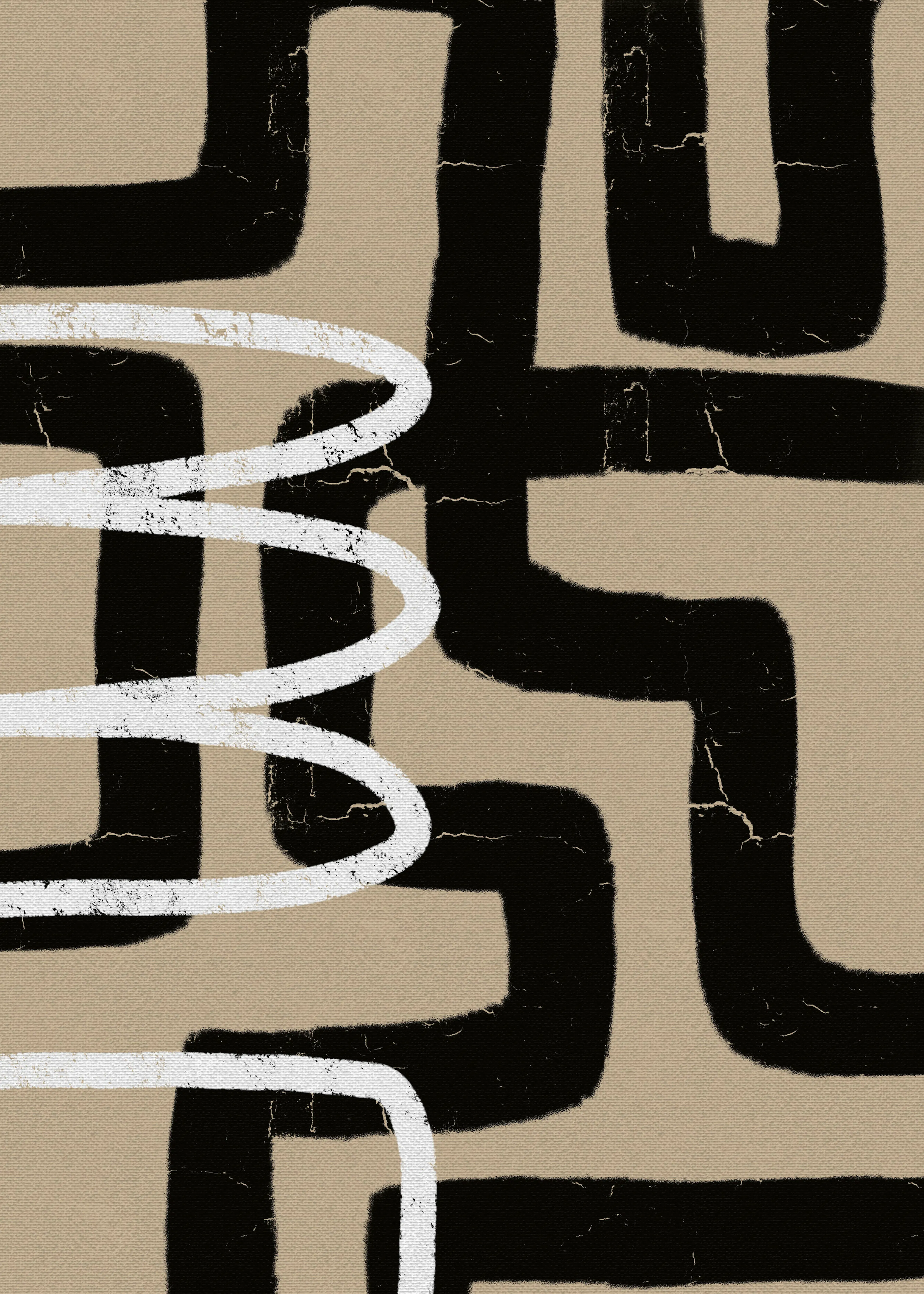 Tan Abstract Maze Poster 0