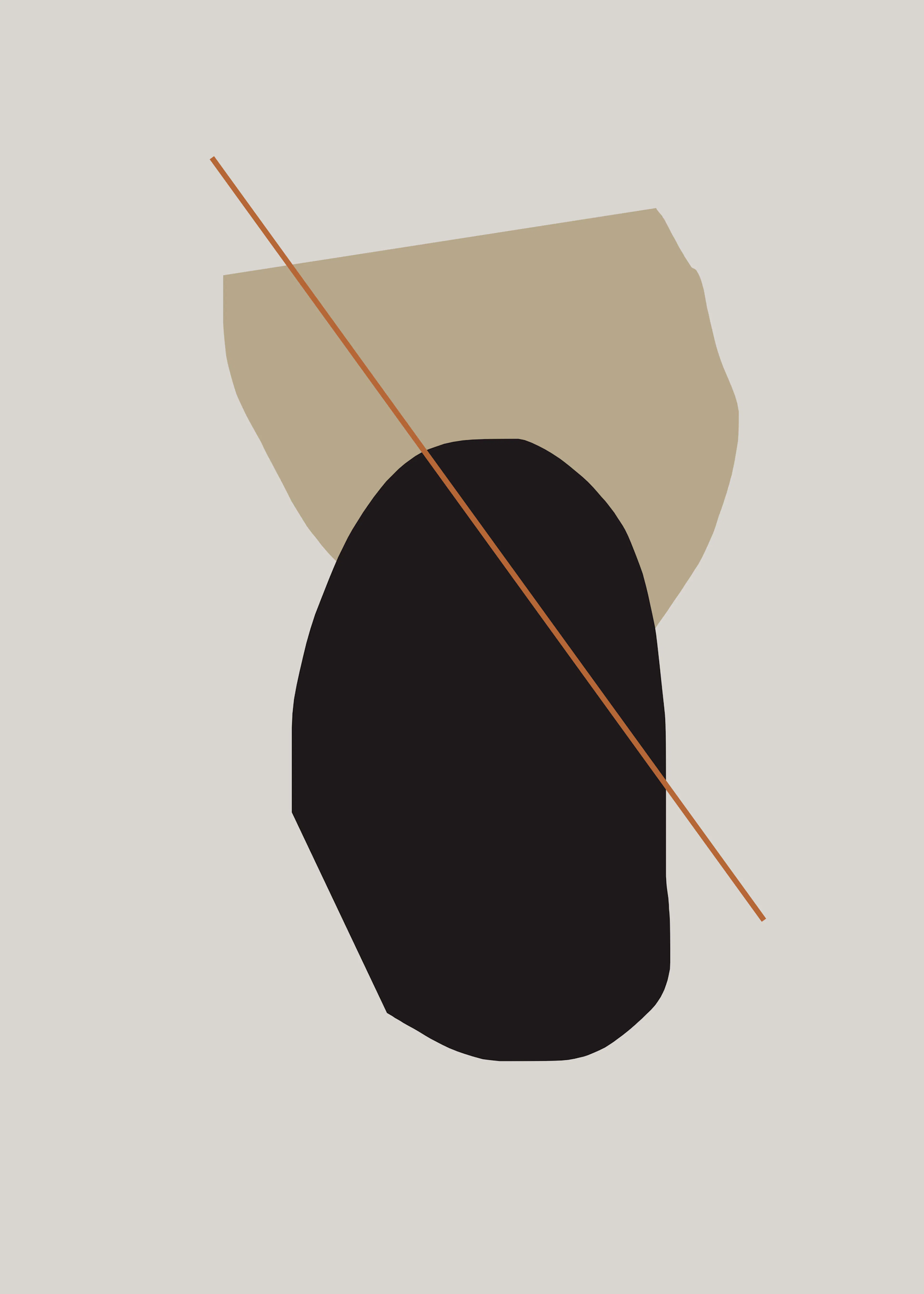 Beige Abstract Balance Poster 0