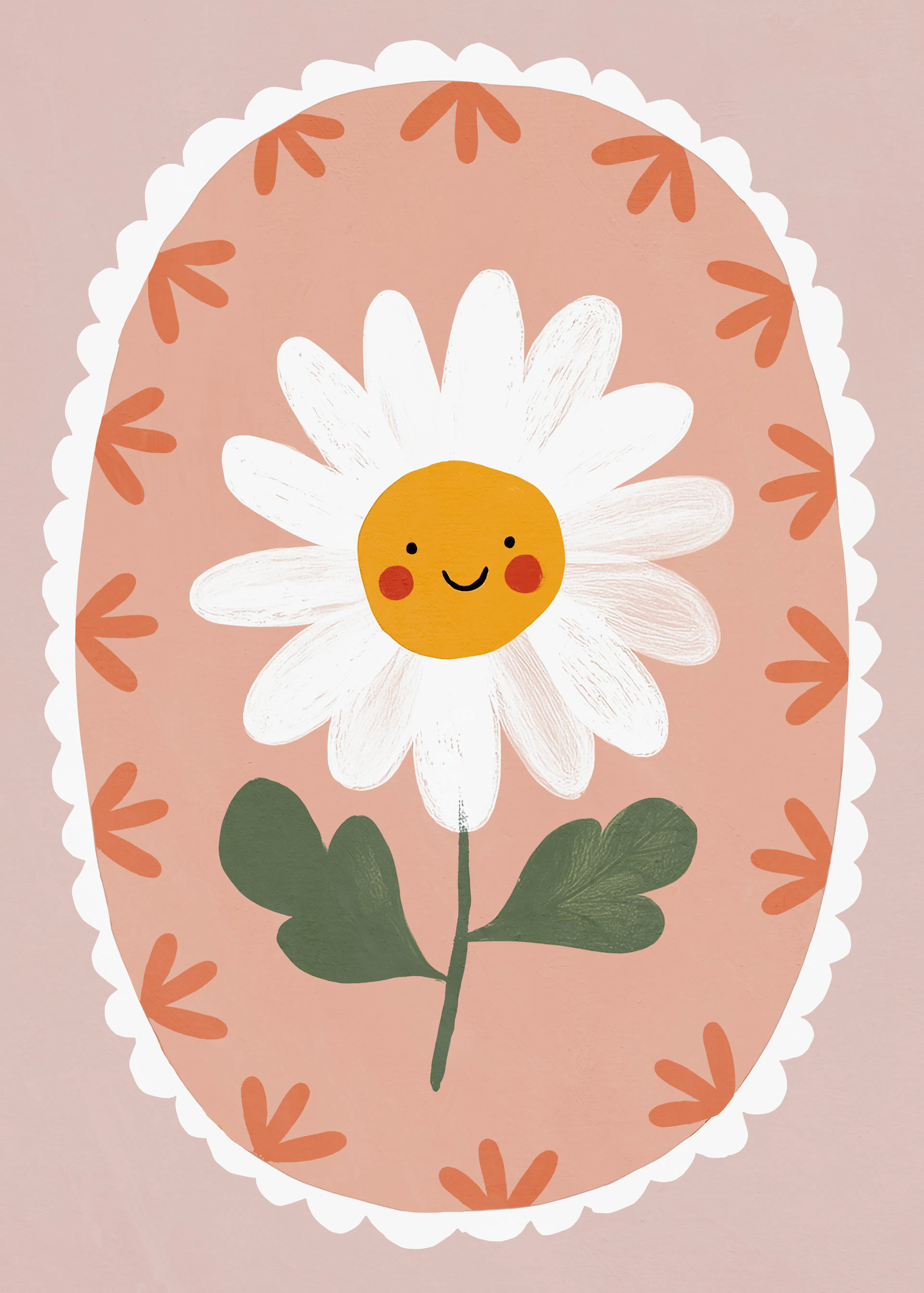 Peach Happy Daisy Poster 0