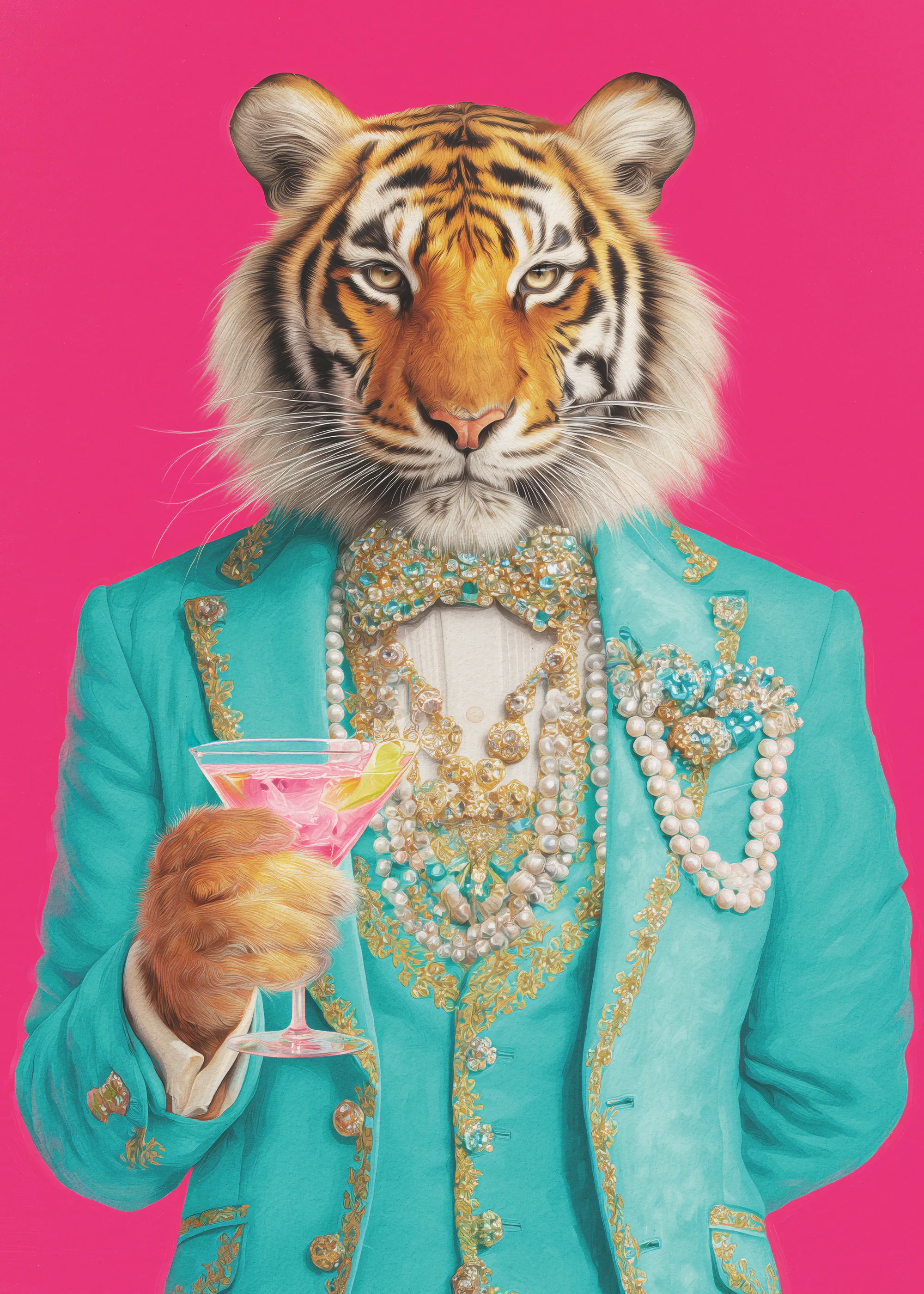 Pink Regal Tiger Poster 0