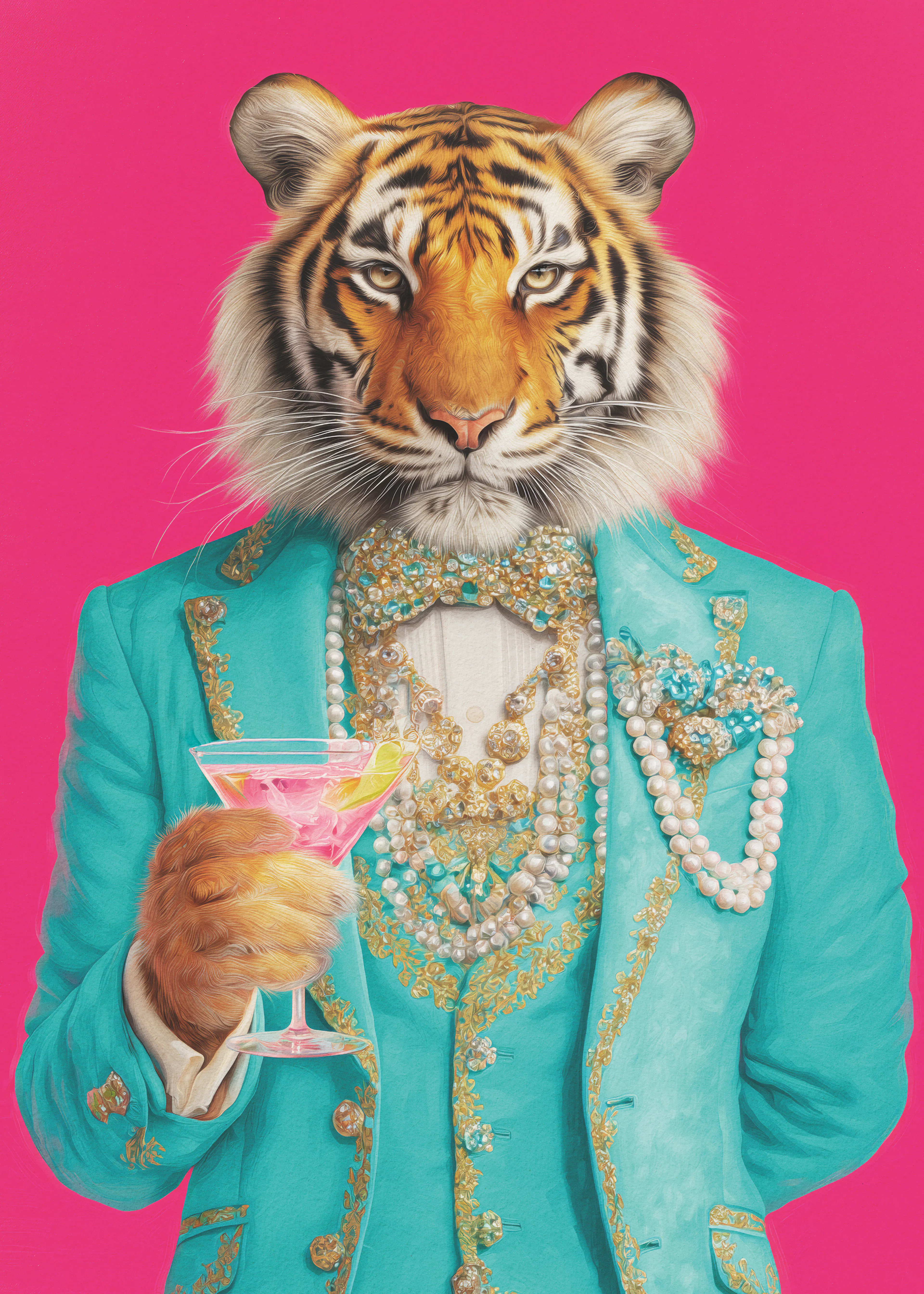 Pink Regal Tiger Poster 0