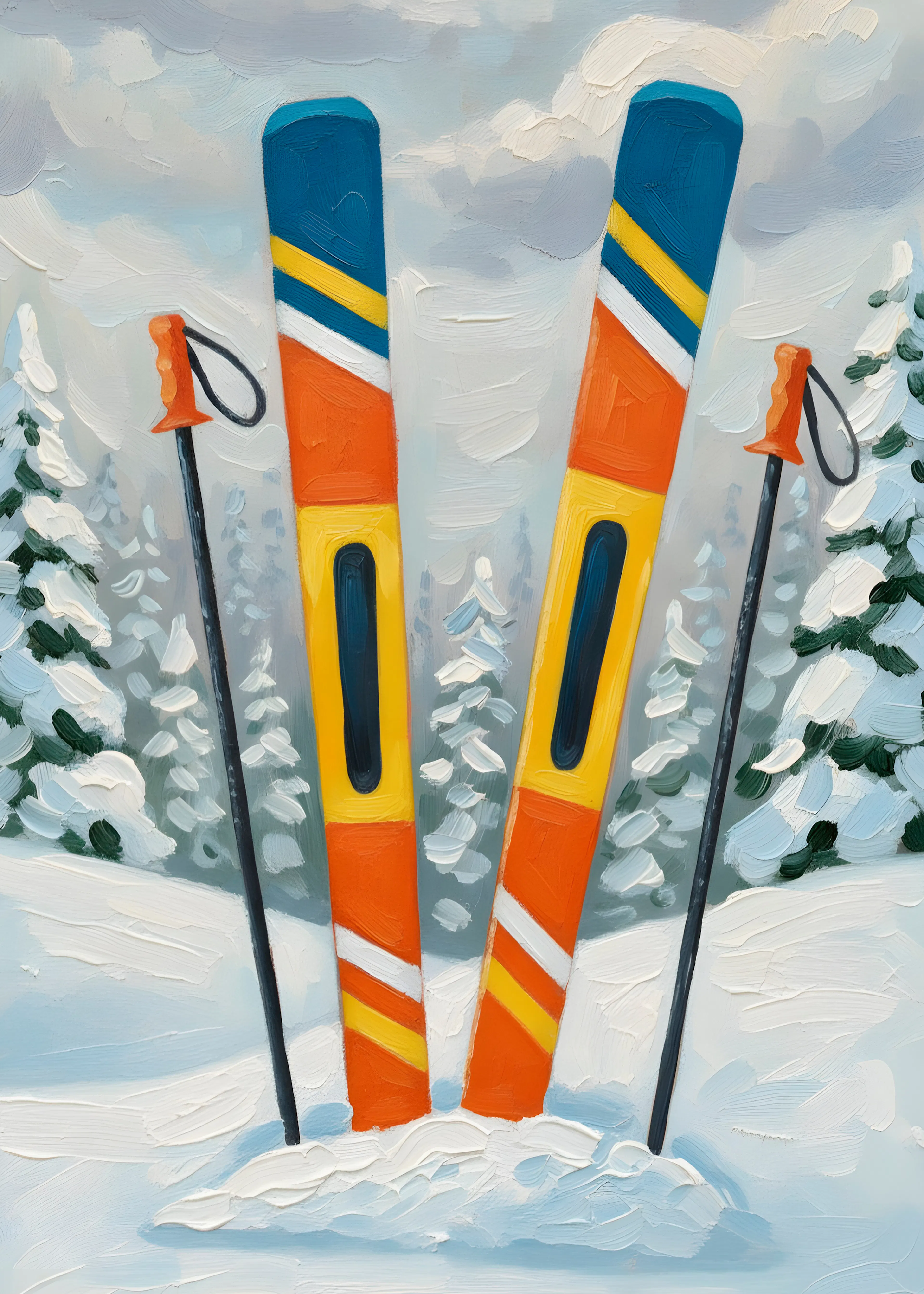 Winter Skiing Poster 0