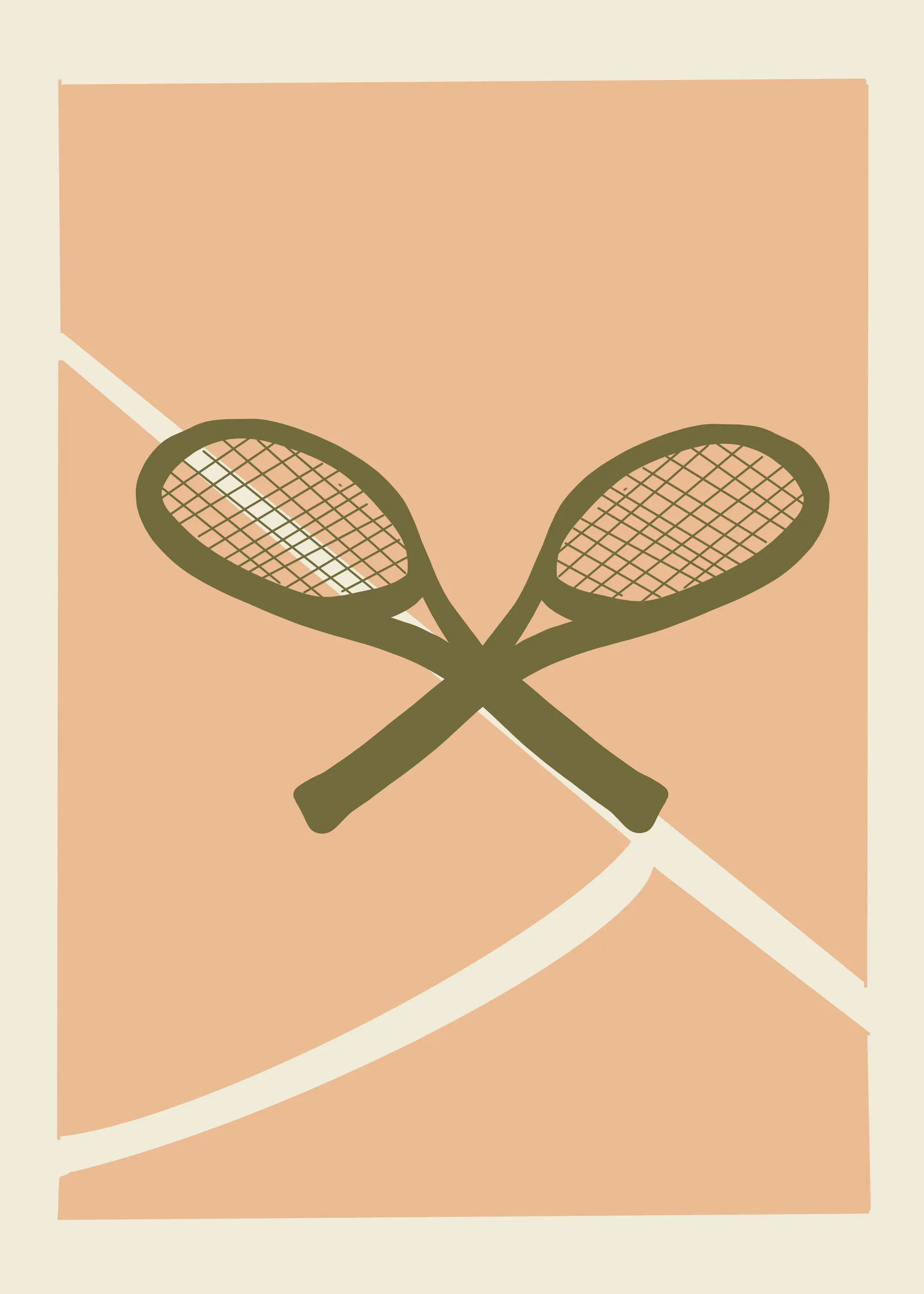 Light Brown Vintage Tennis Poster 0