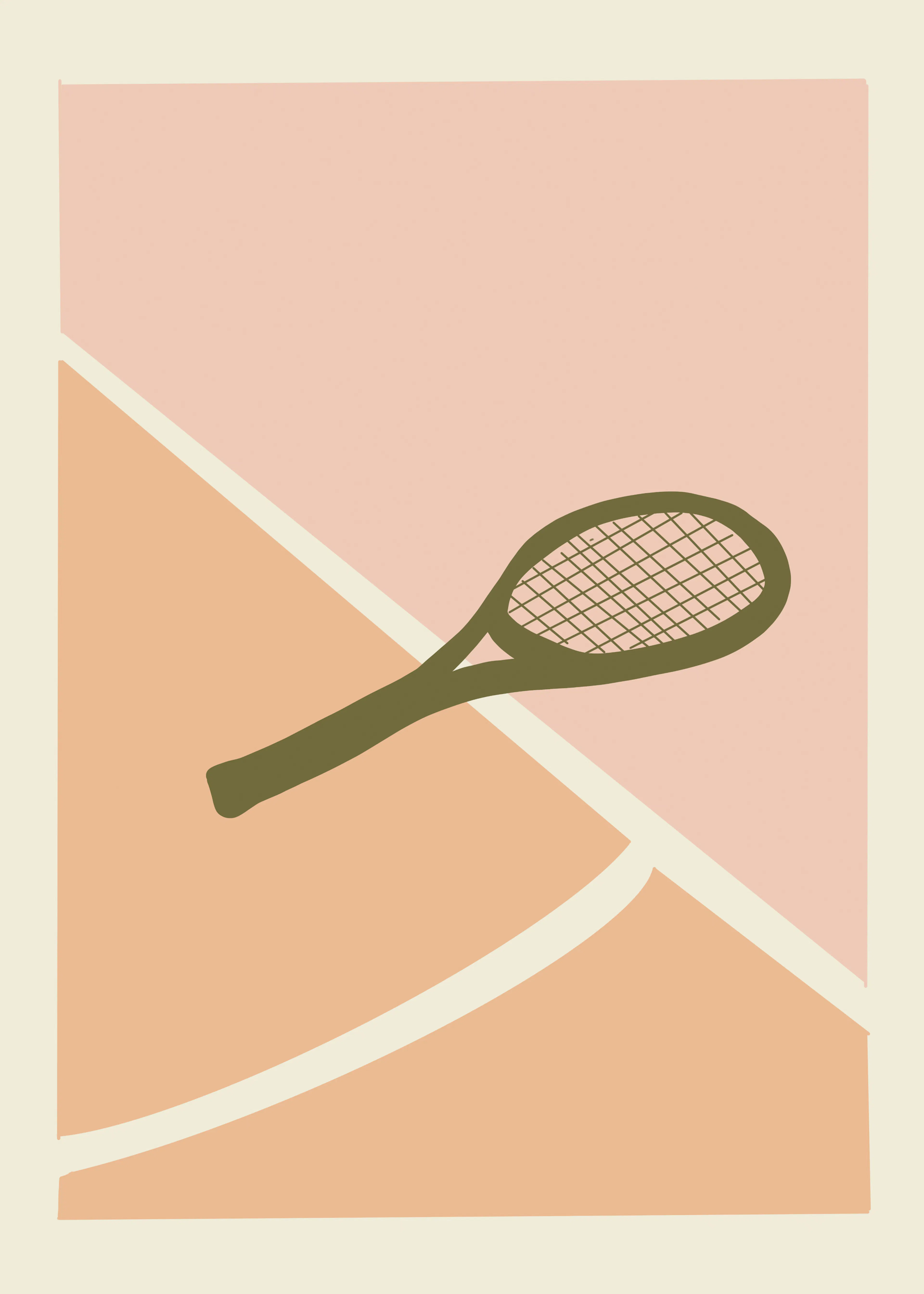Peach Vintage Tennis Poster 0