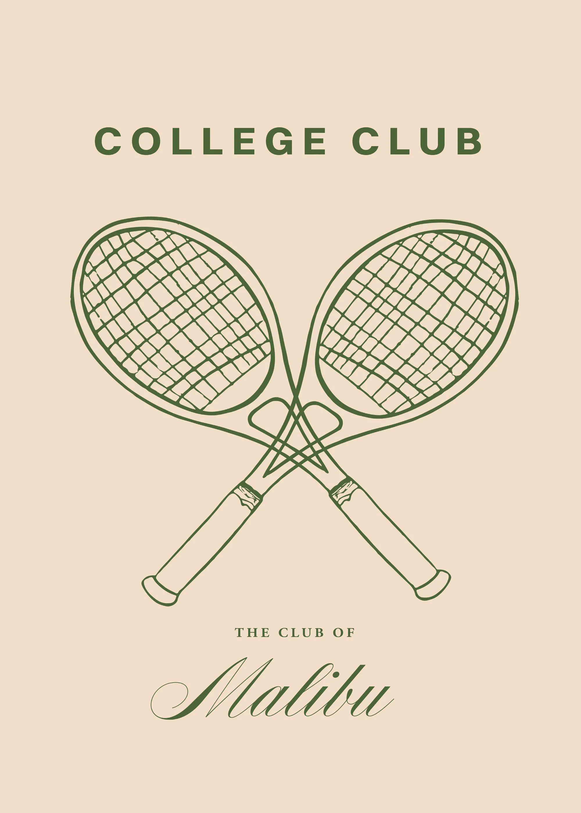 Beżowy klub tenisowy Plakat 0
