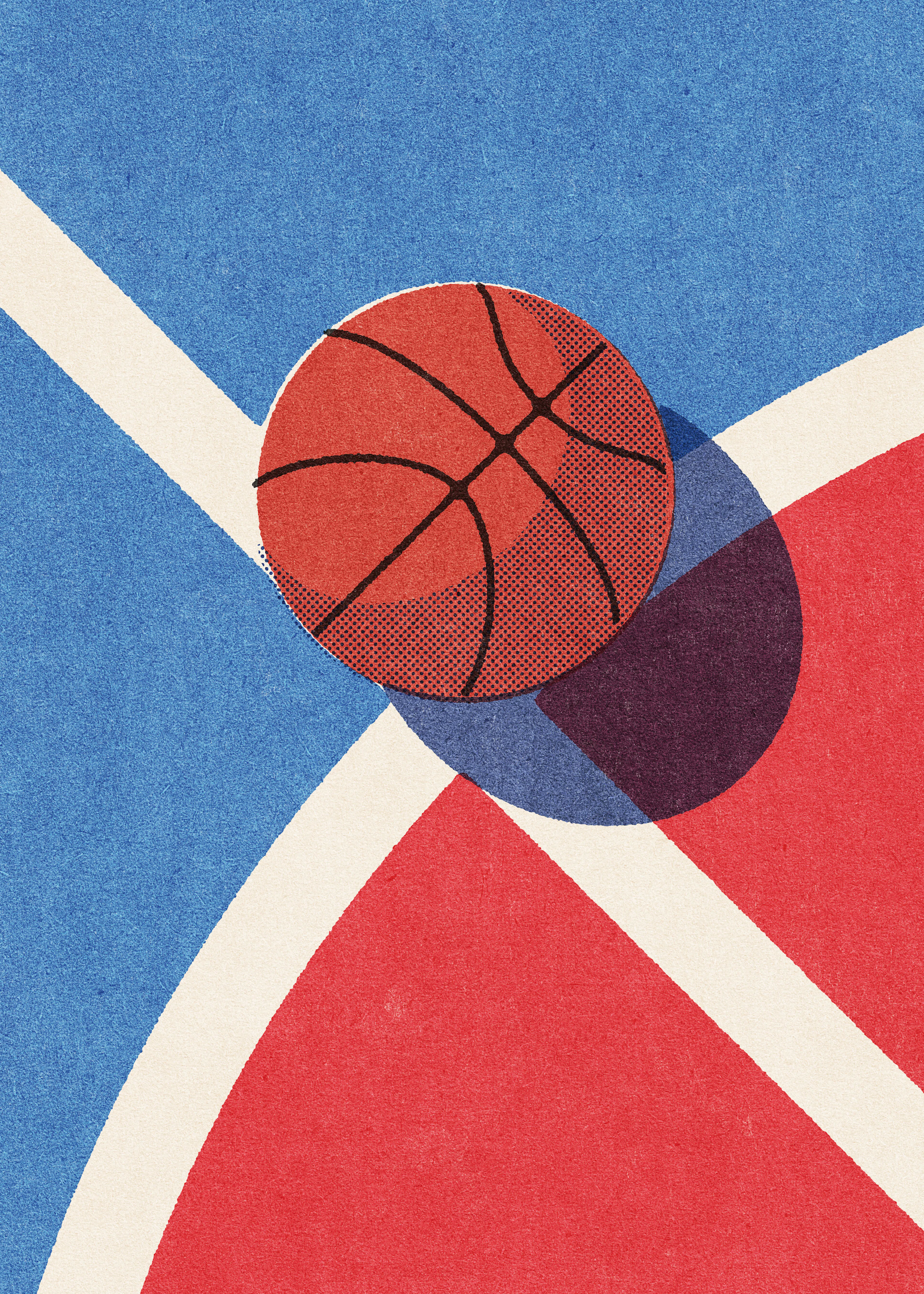 Blue Basketball Court Poster 0