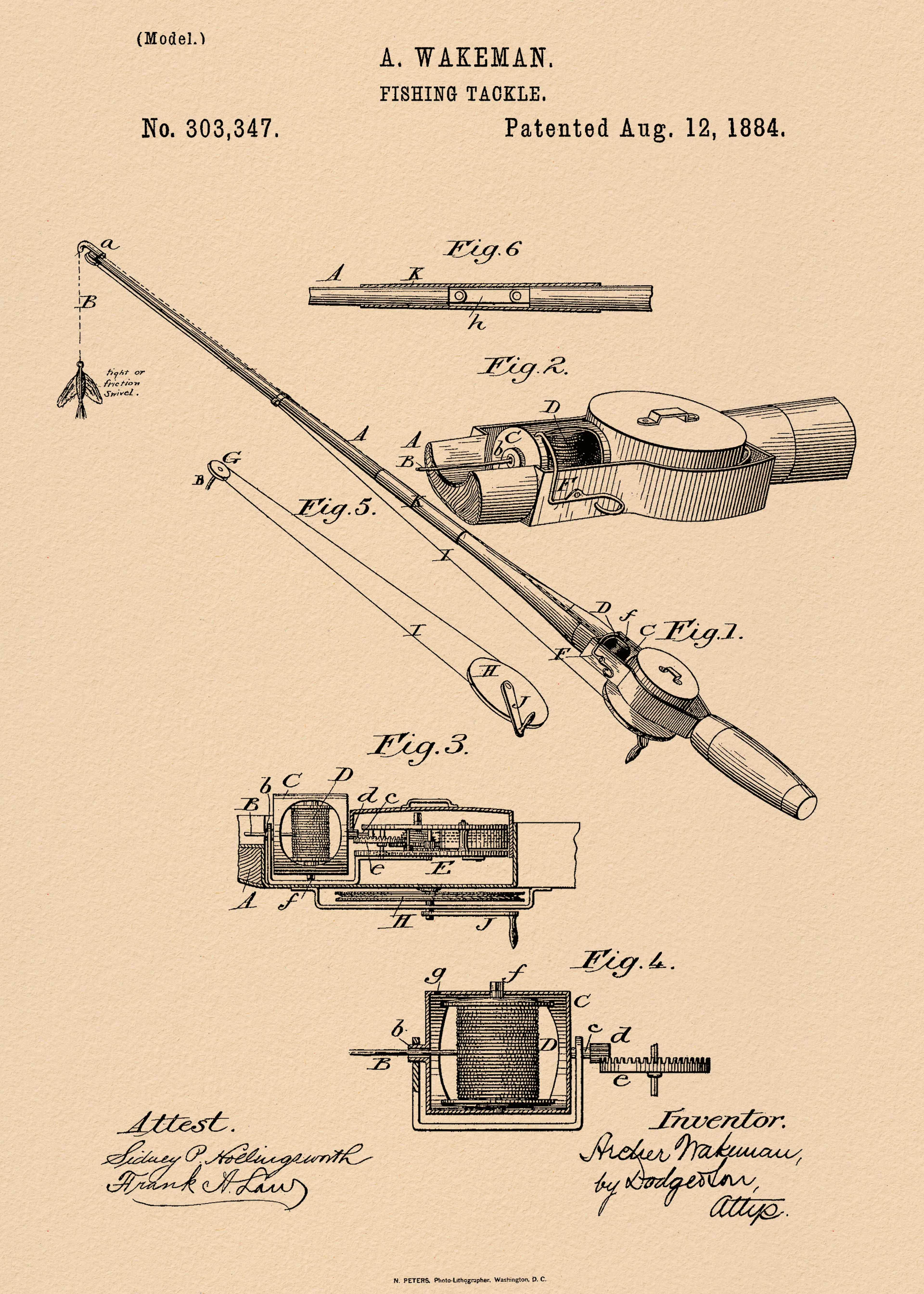 Vintage Fishing Rod Poster 0