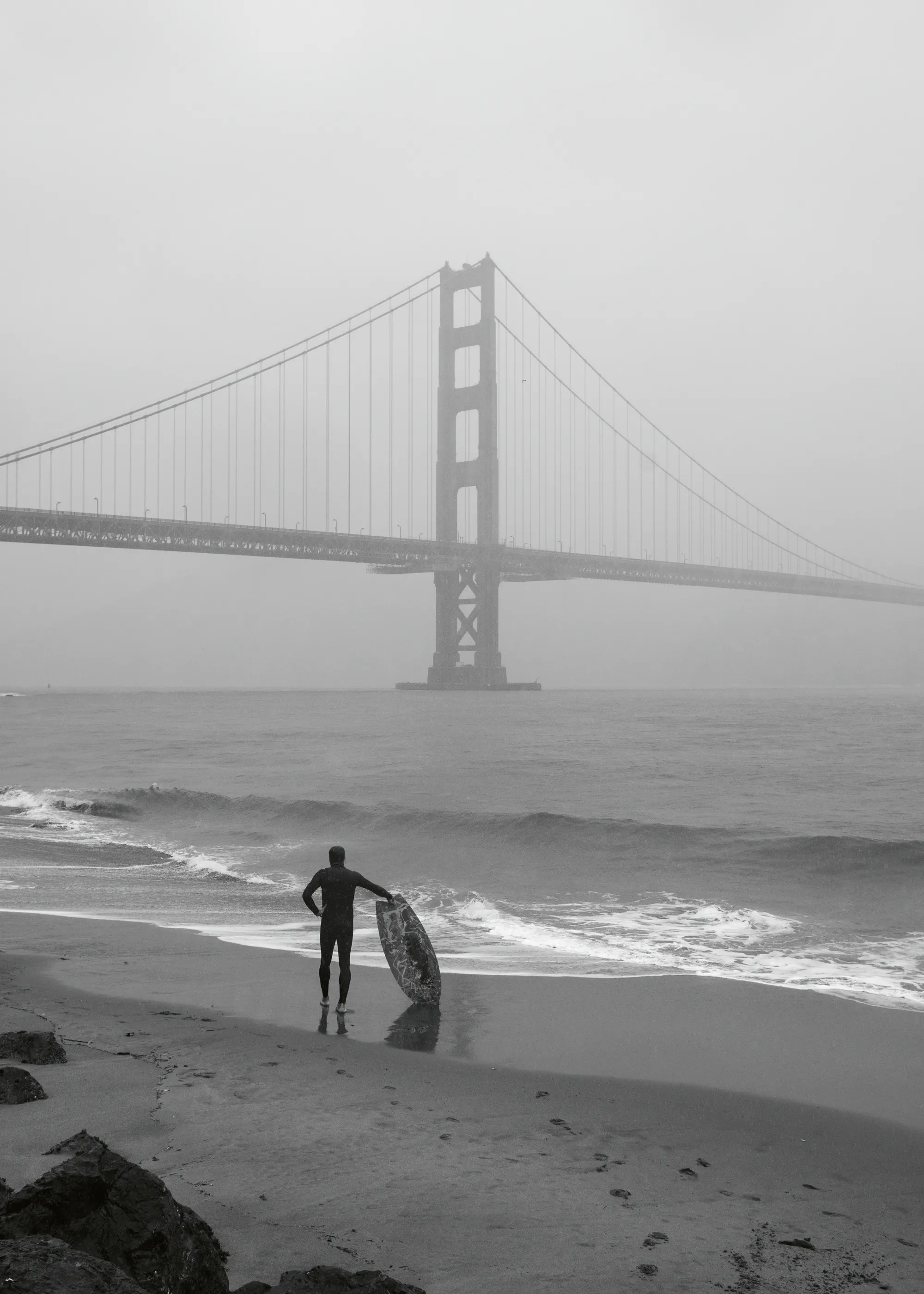 Foggy Beach Walk Poster 0