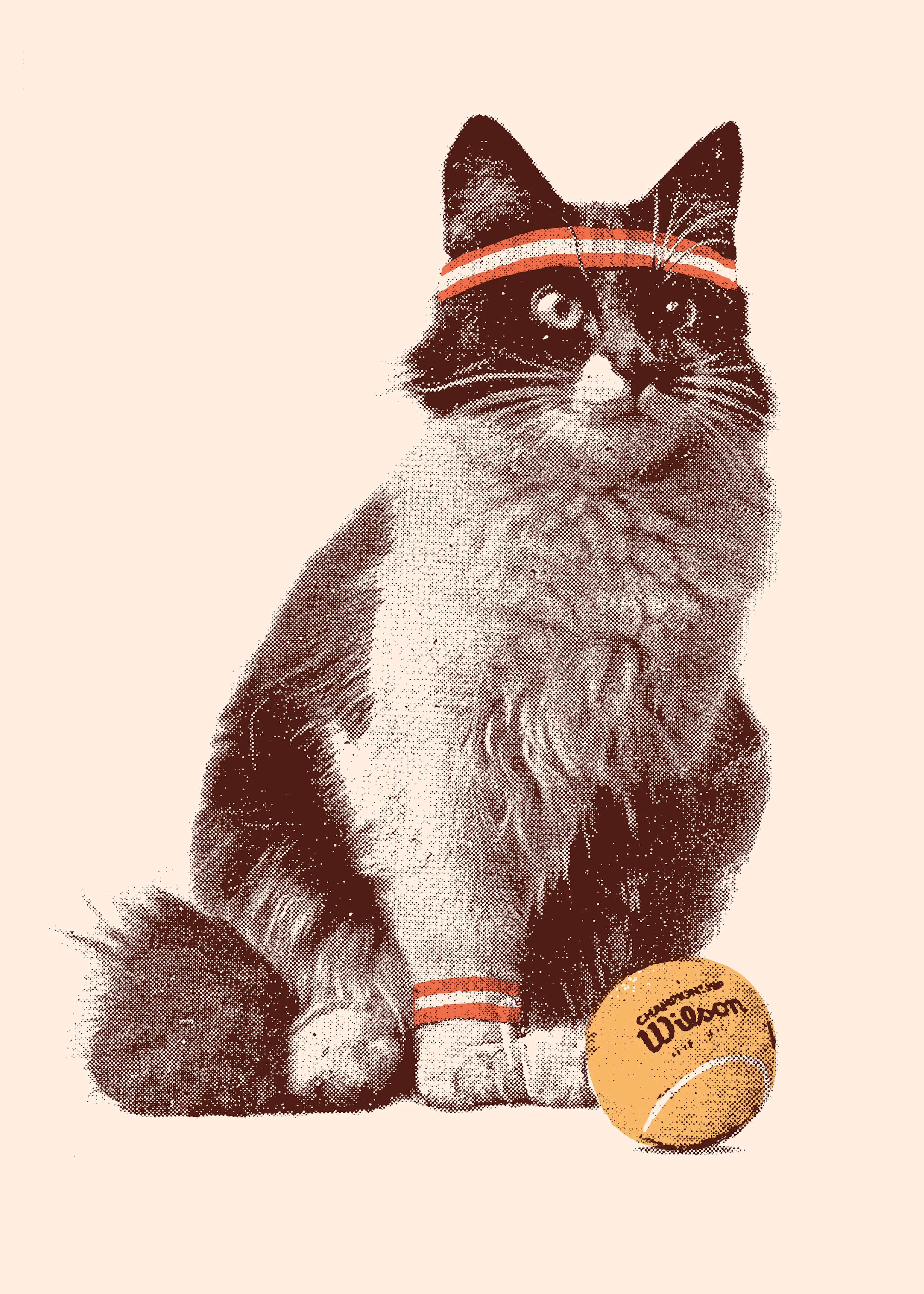Vintage Sports Cat Poster 0