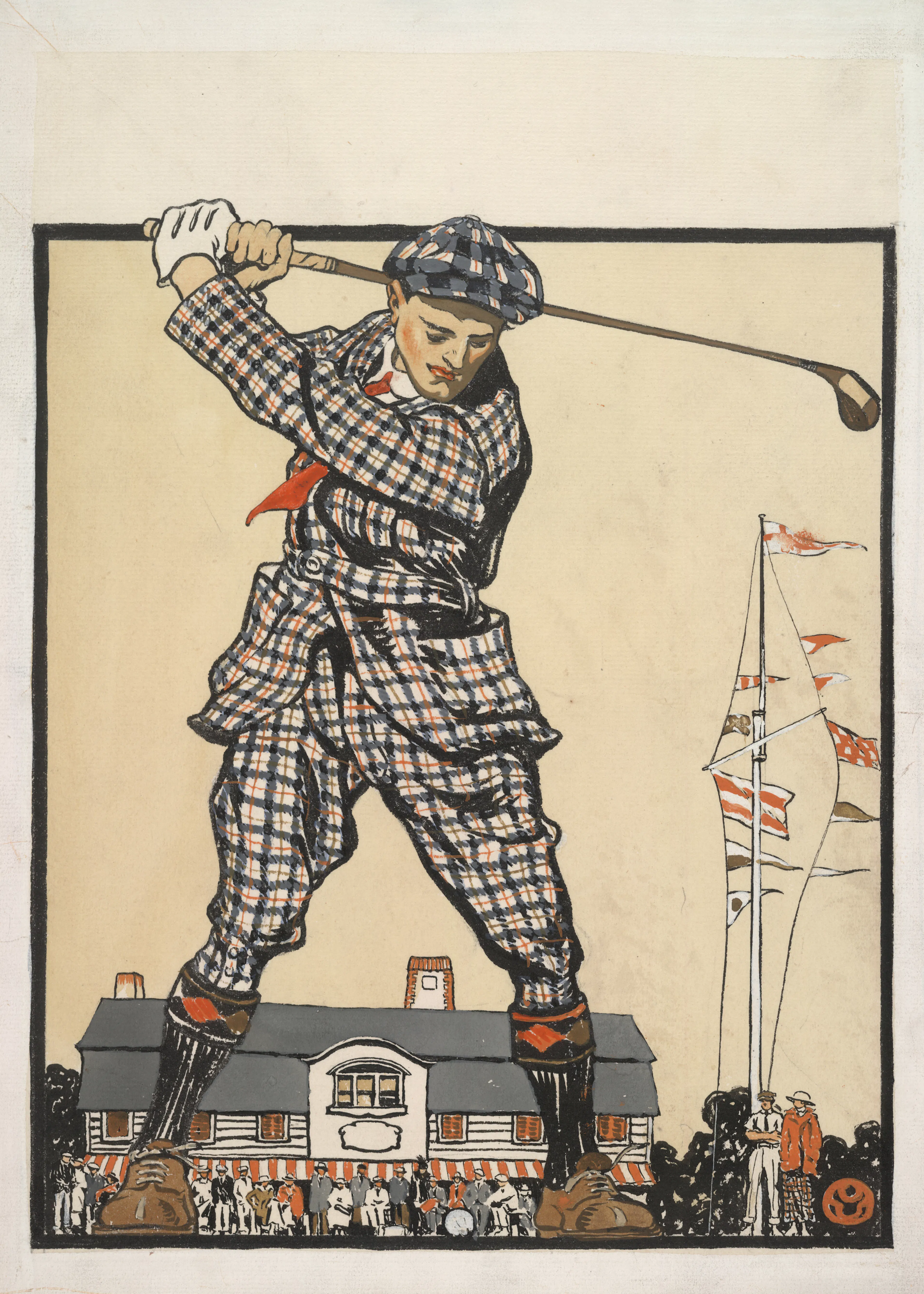 Beige Vintage Golf Poster 0