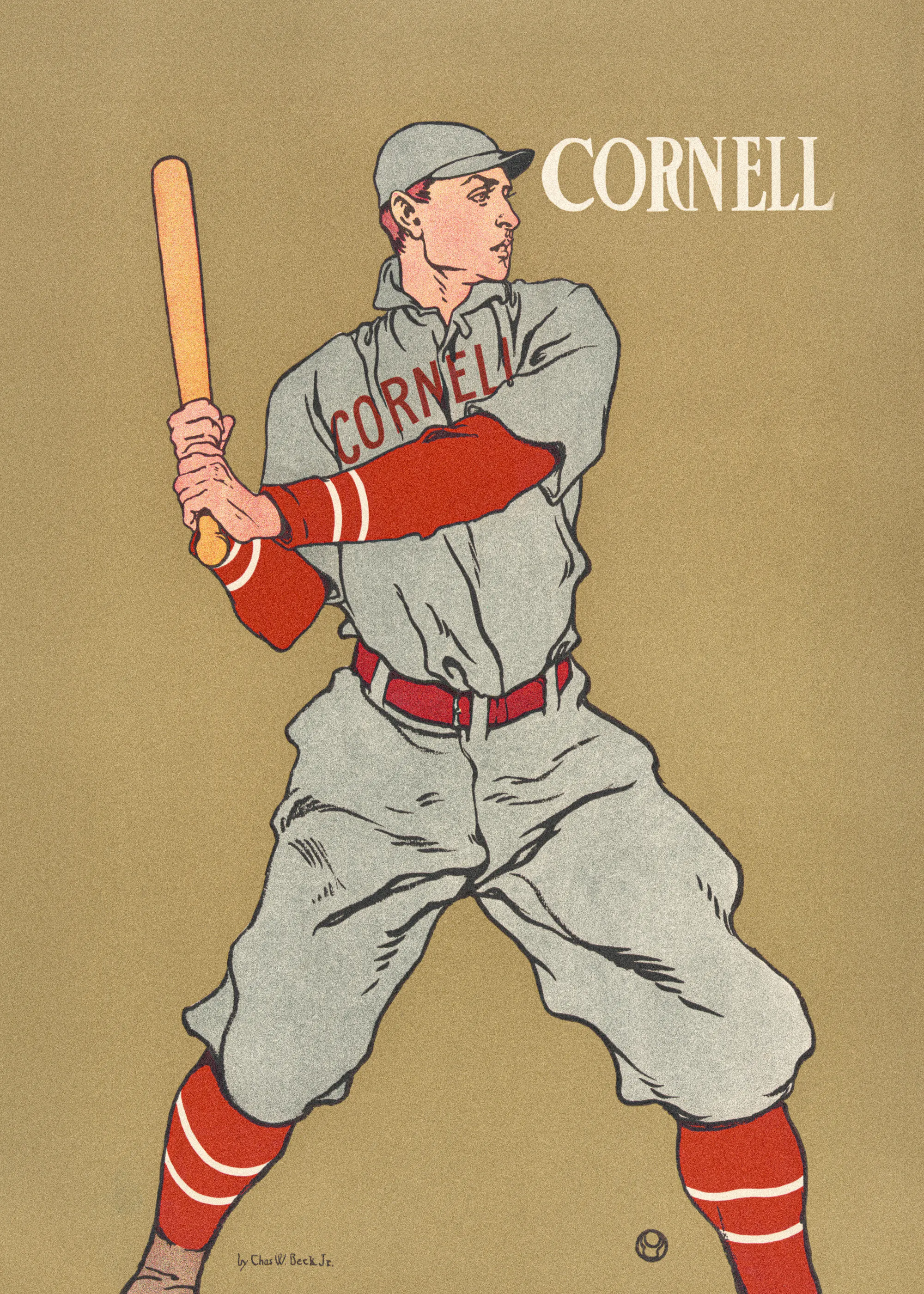 Light Beige Vintage Baseball Poster 0