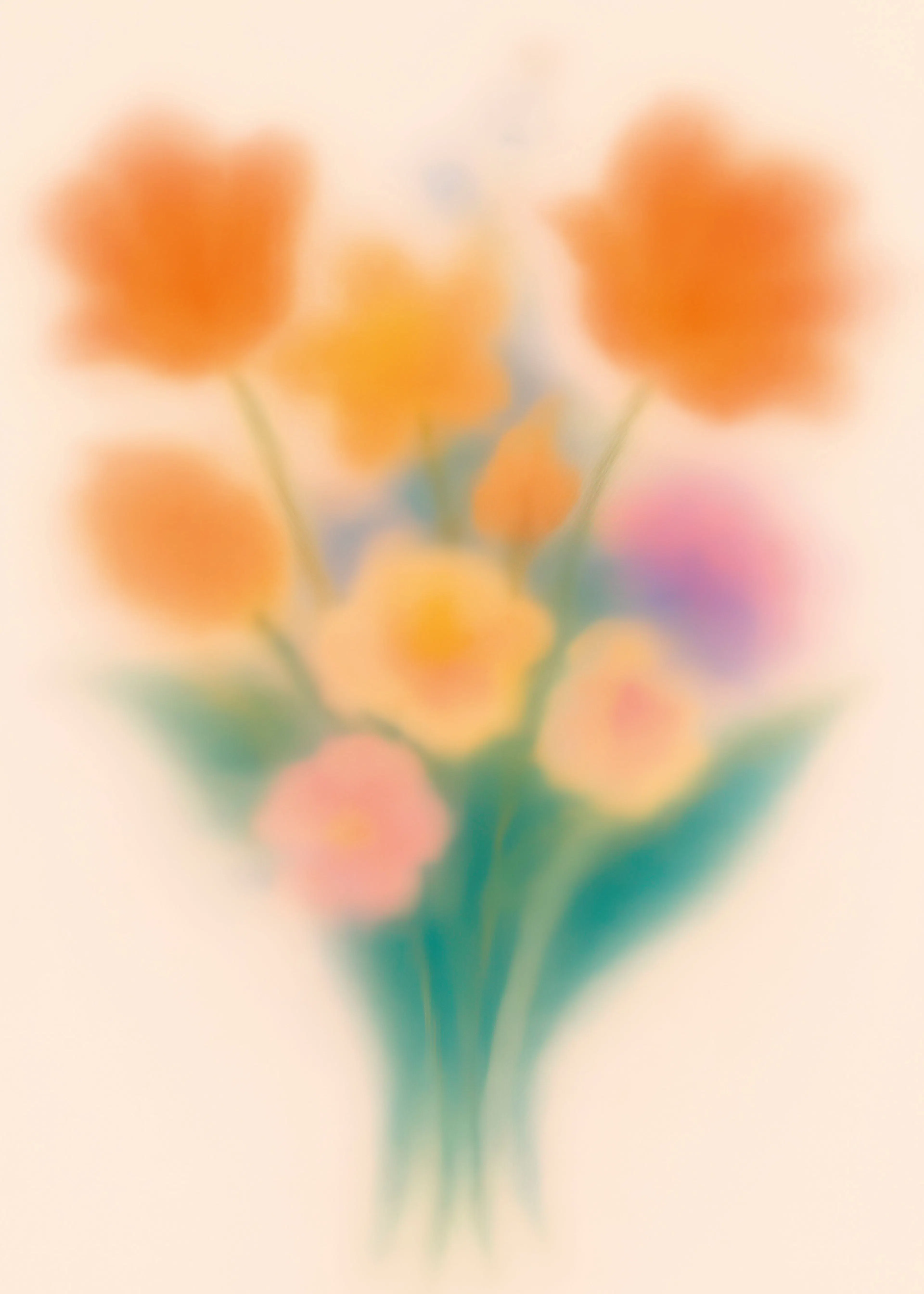 Orange Soft Flower Bouquet Poster 0