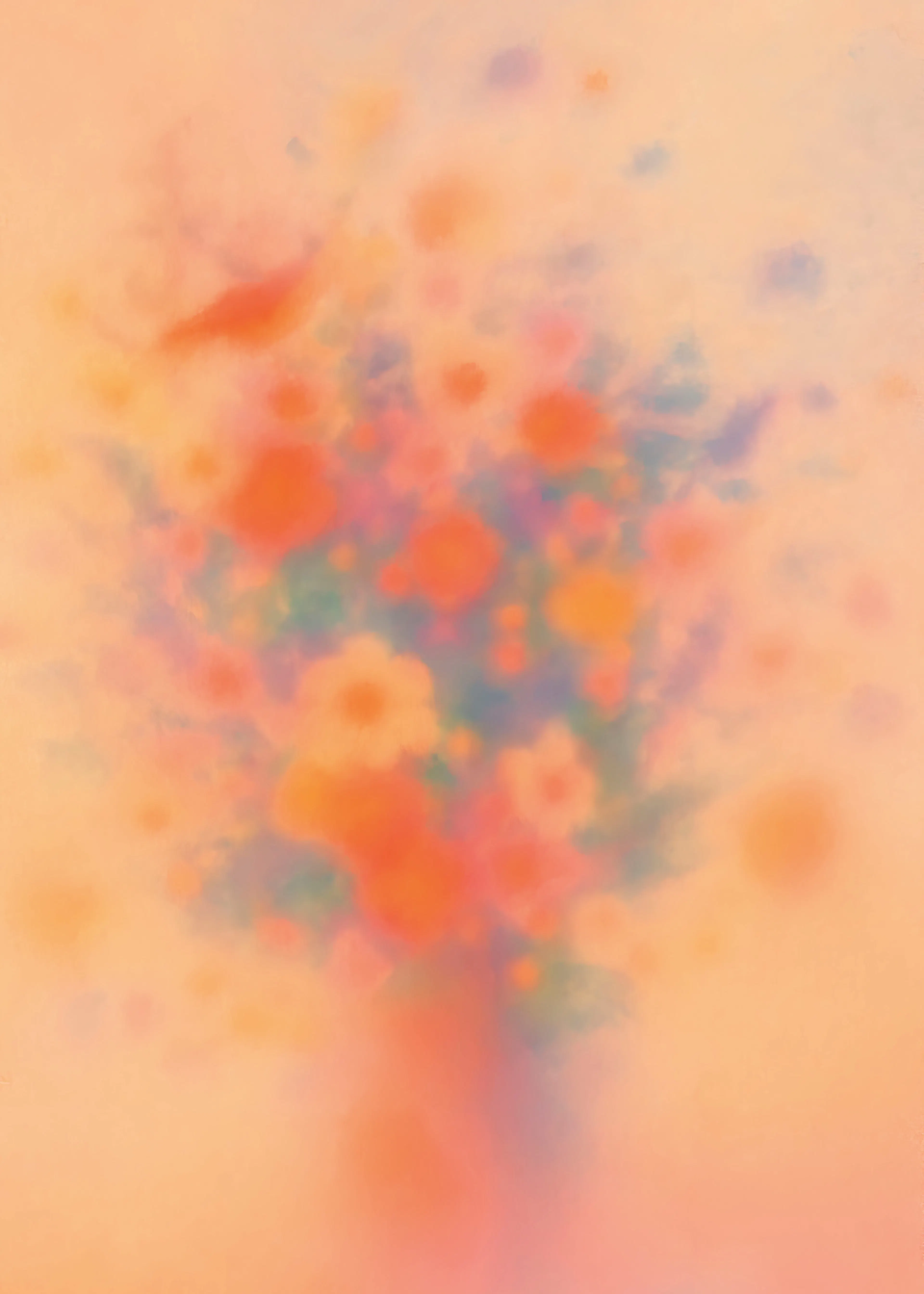 Peach Soft Floral Poster 0
