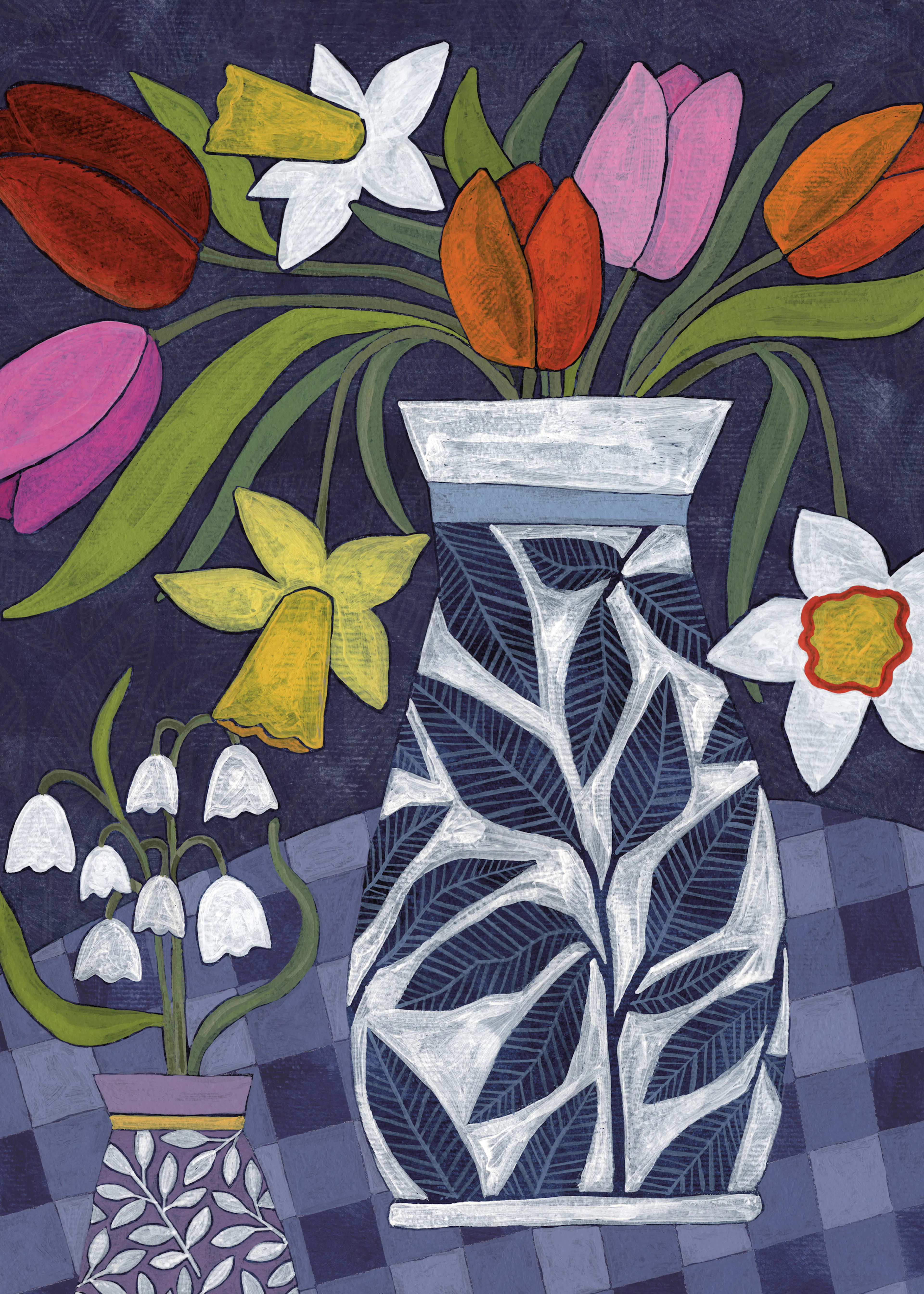 Navy Floral Harmony Poster 0