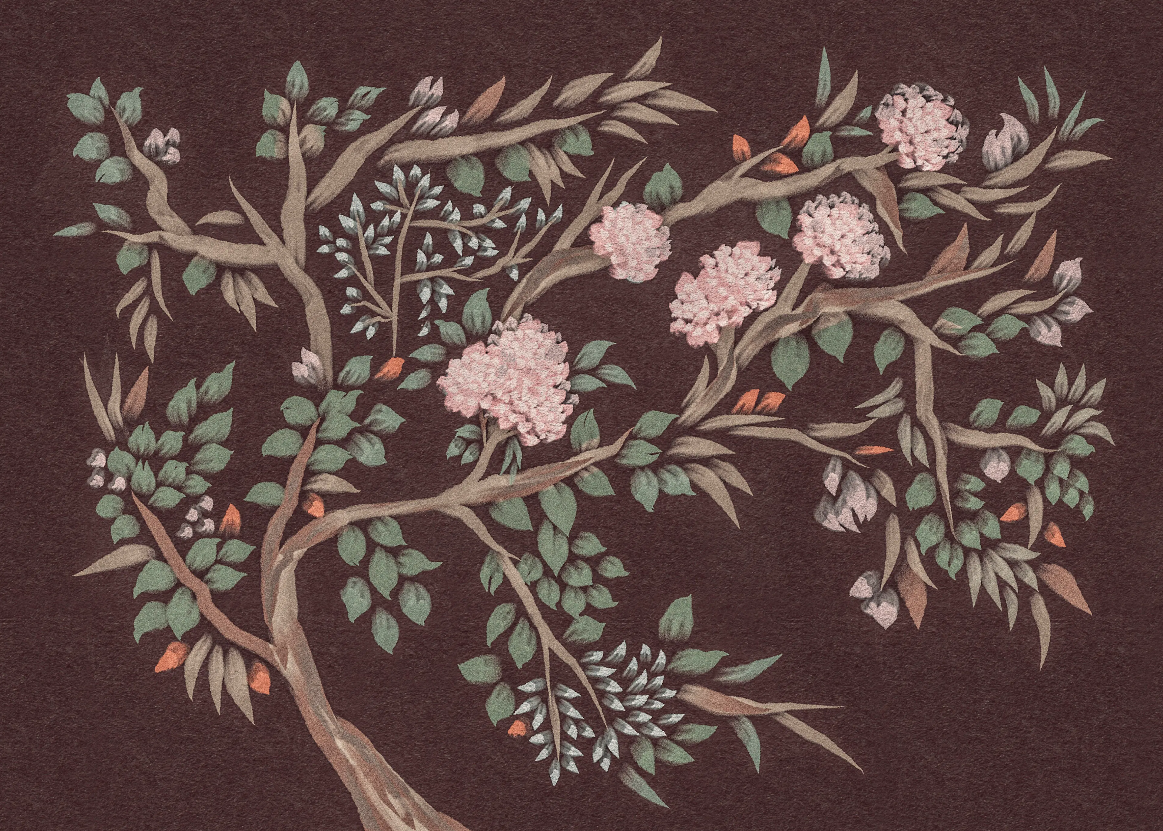 Brown Vintage Floral Poster 0