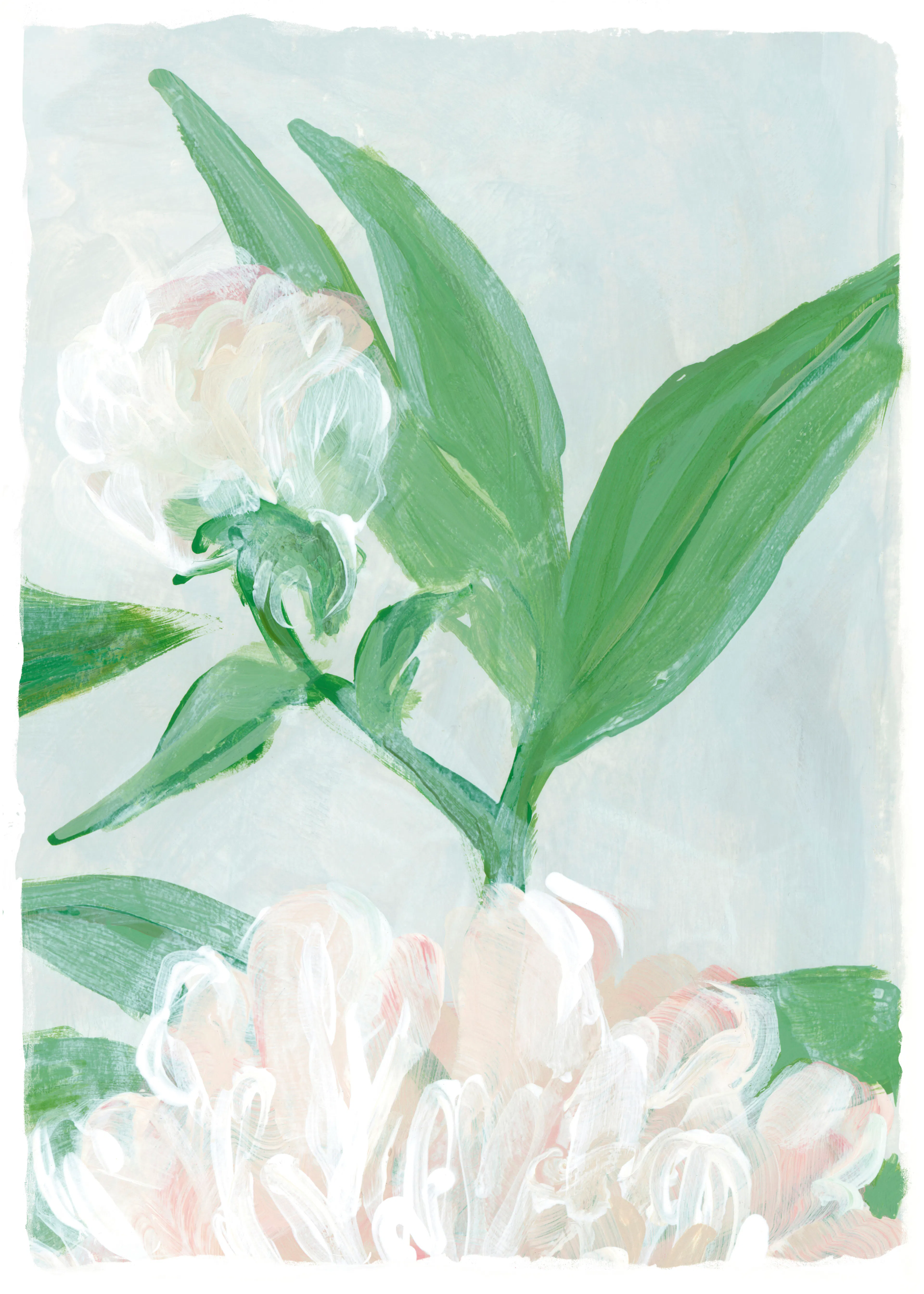Green Soft Blooms Poster 0