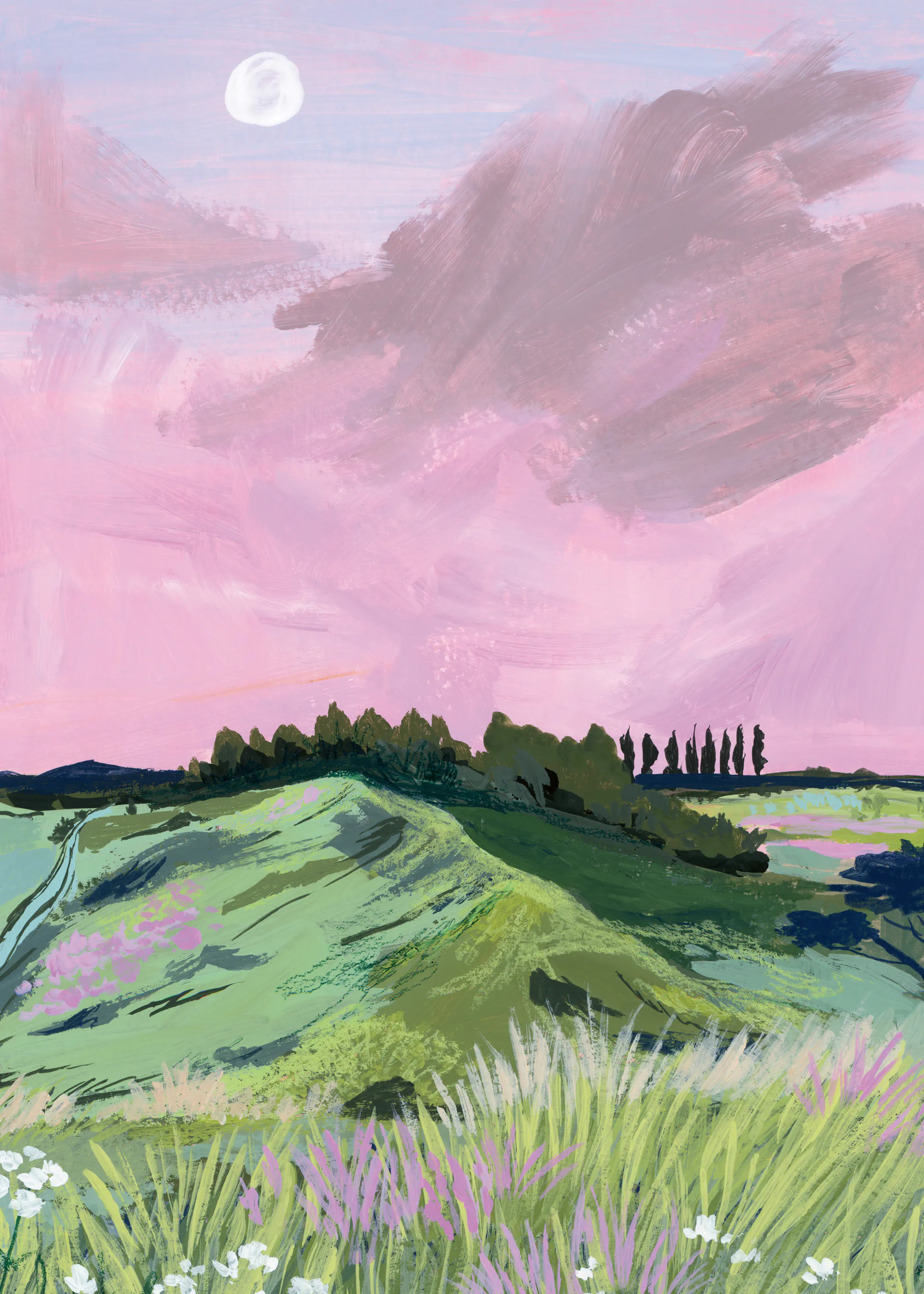 Mauve Serene Sunset Poster 0