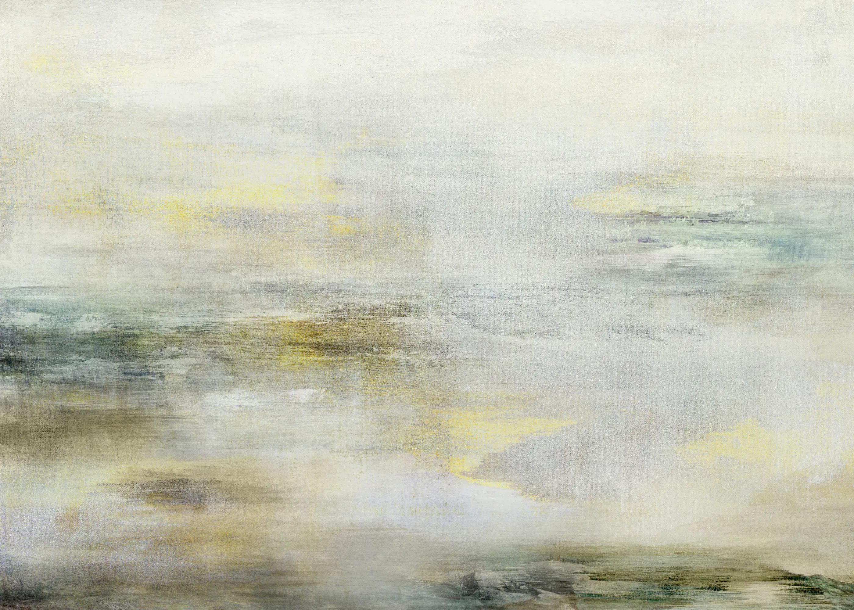 Soft Yellow Misty Horizon Poster 0