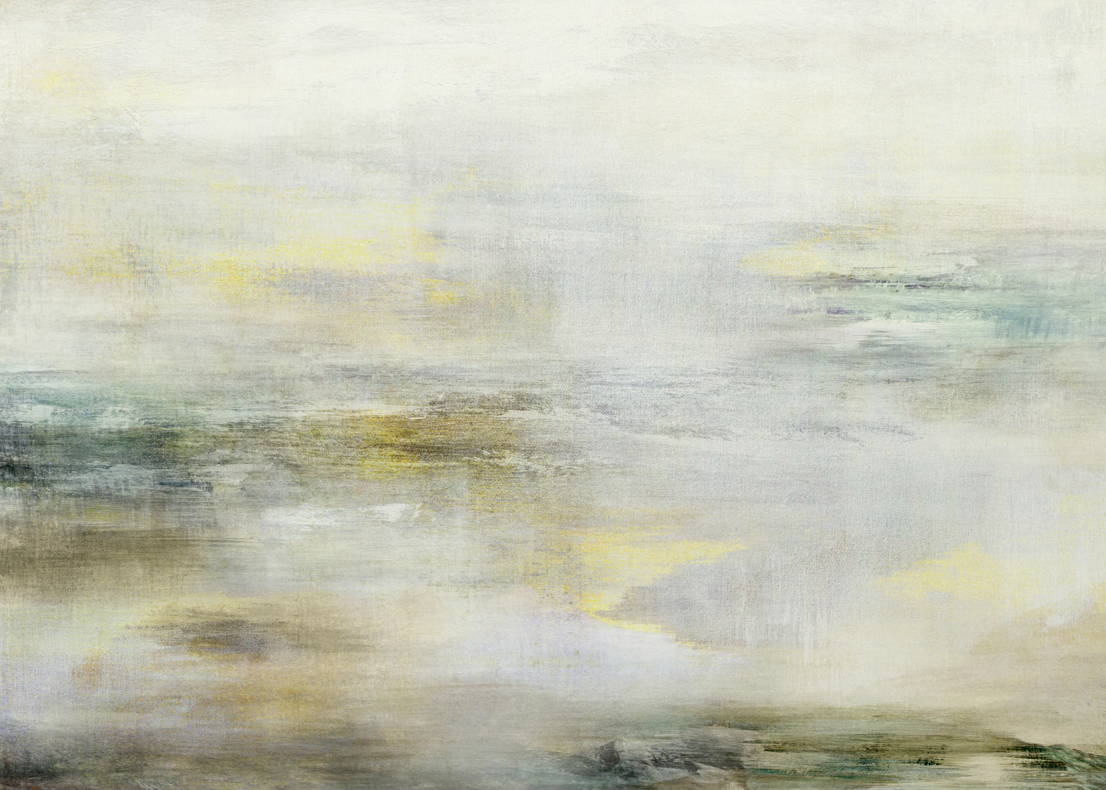 Soft Yellow Misty Horizon Poster 0