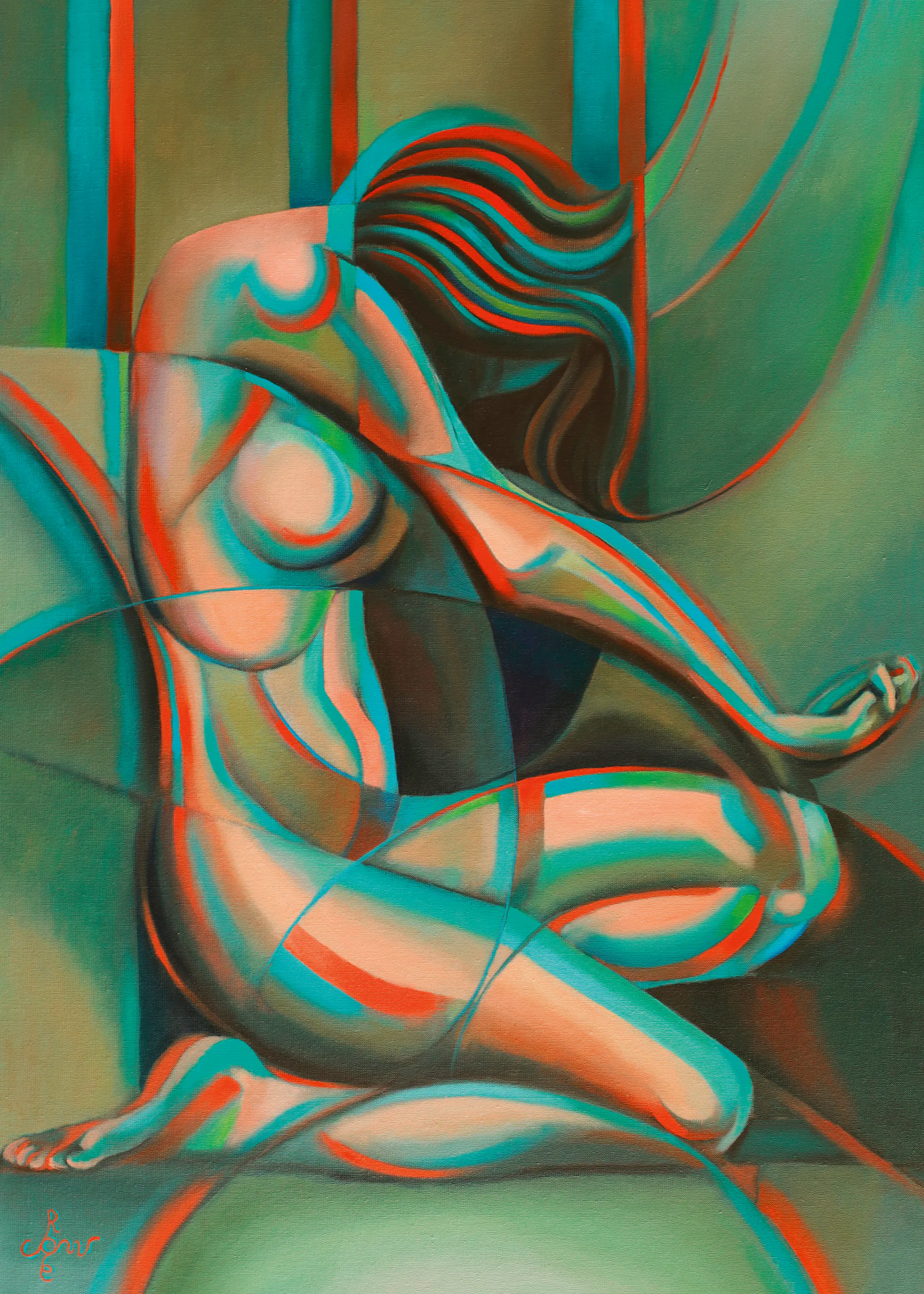 Teal Ethereal Embrace Poster 0