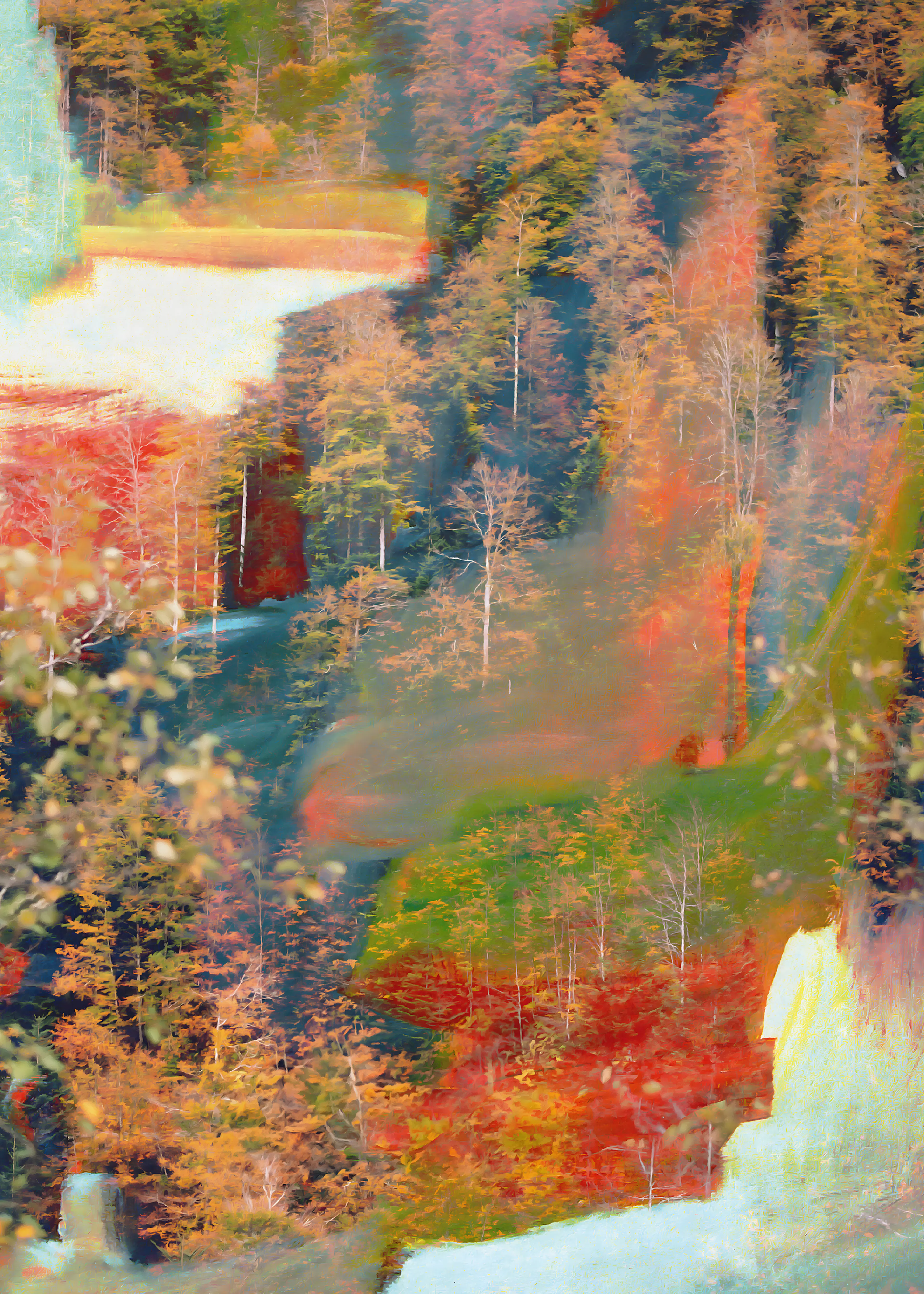 Bosque de Otoño Naranja Póster 0