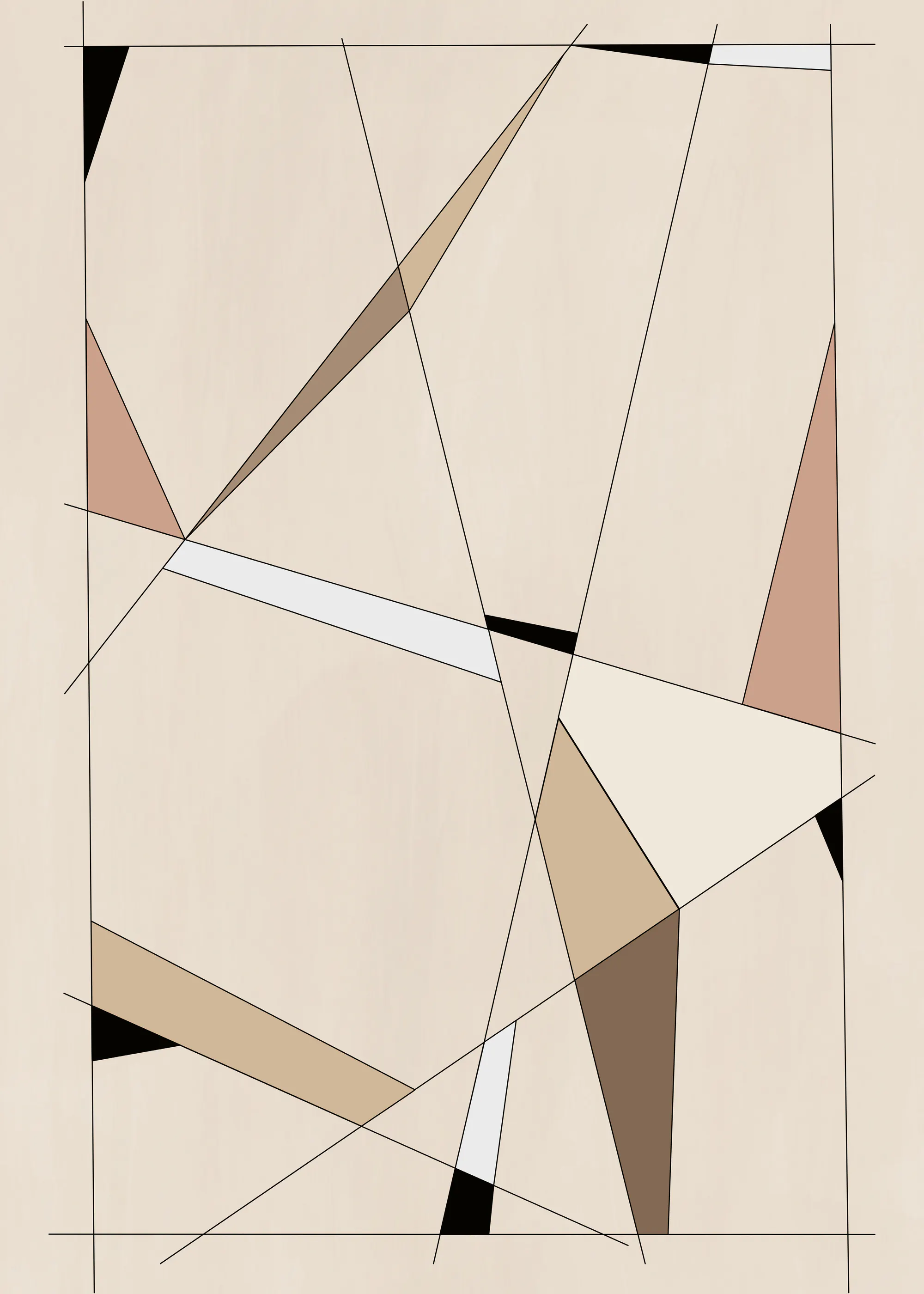 Beige Geometrische Abstractie Poster 0