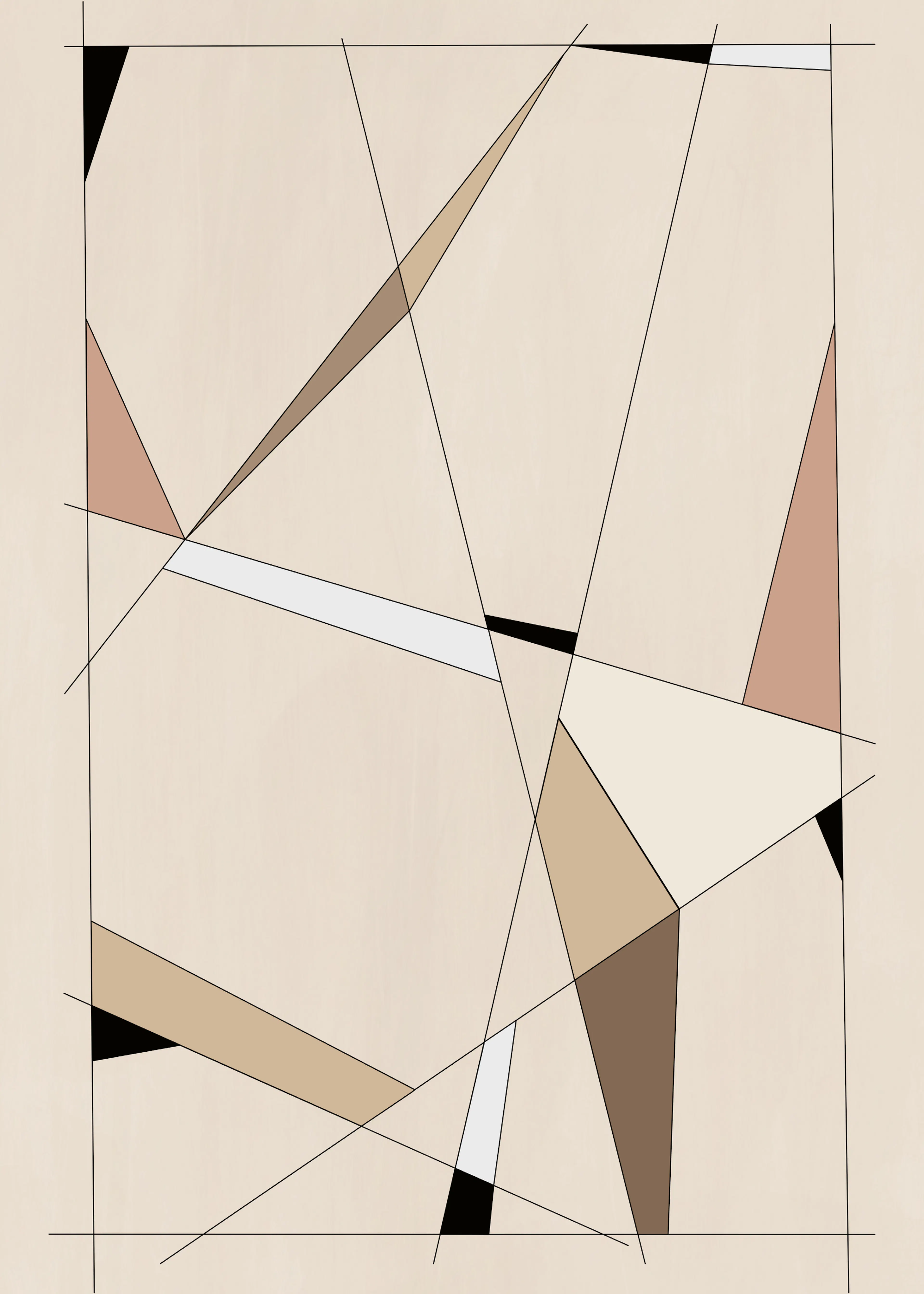 Abstracción Geométrica Beige Póster 0