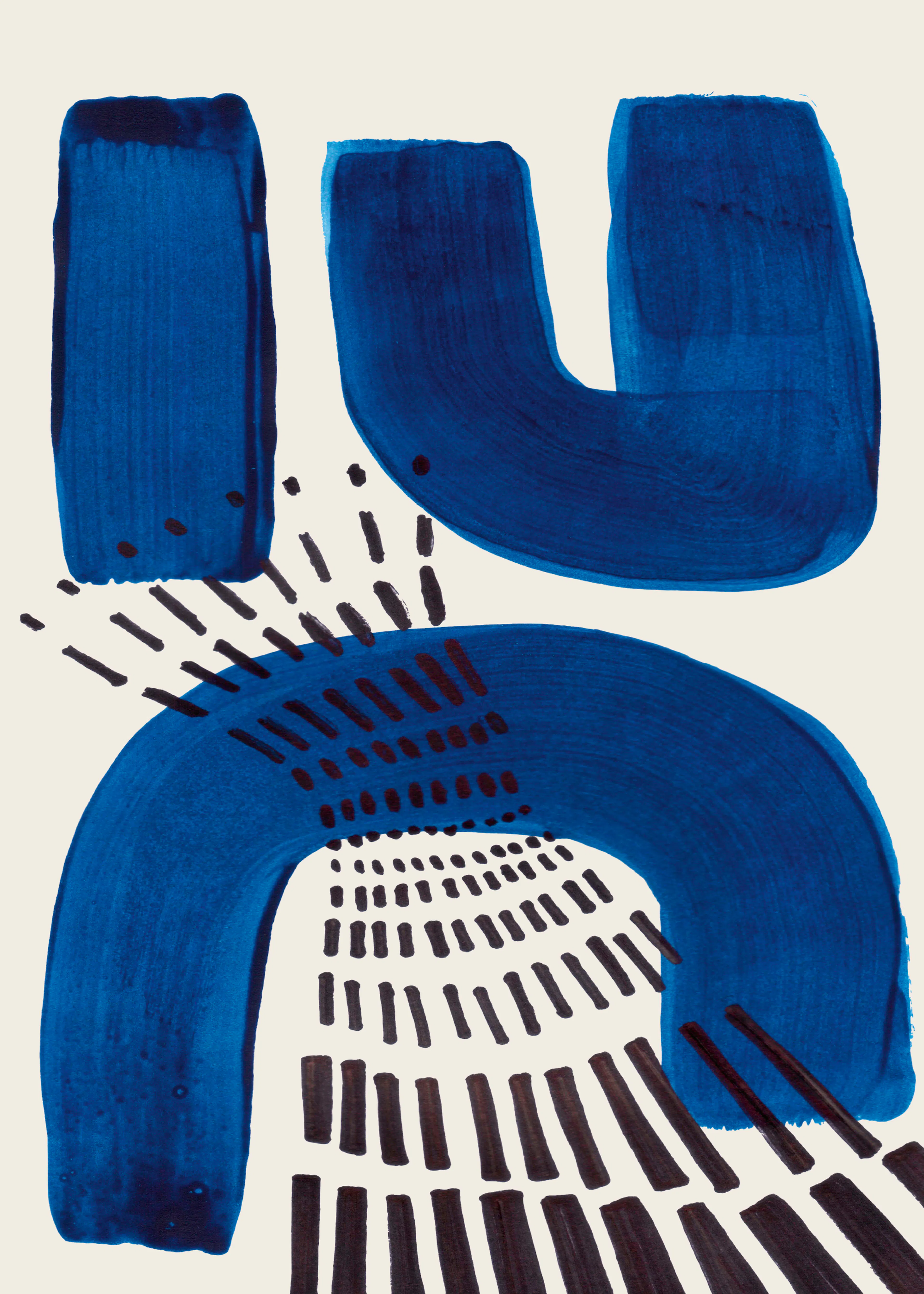 Blue Curve Abstract Poster 0