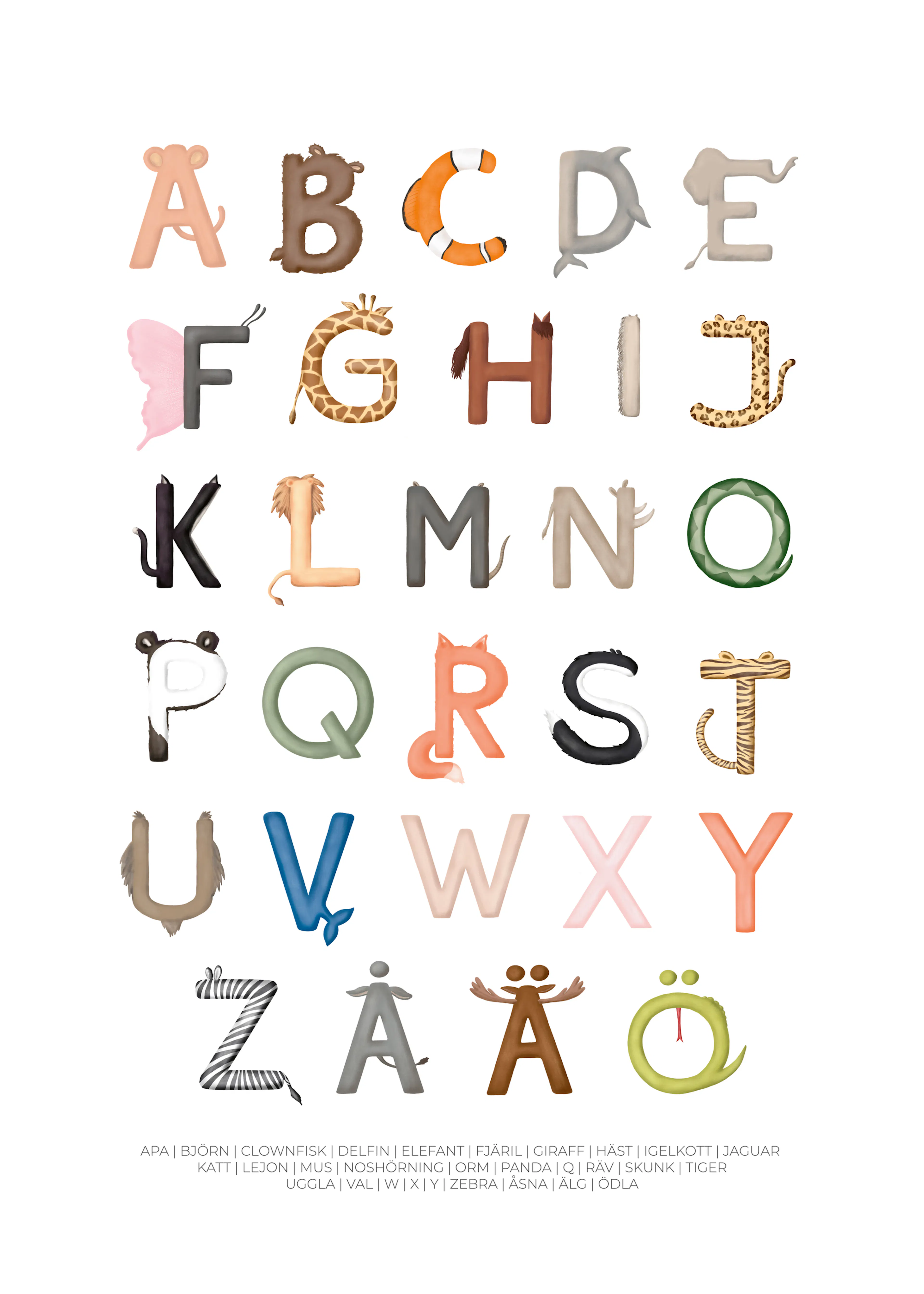 Verspieltes Alphabet Poster 0