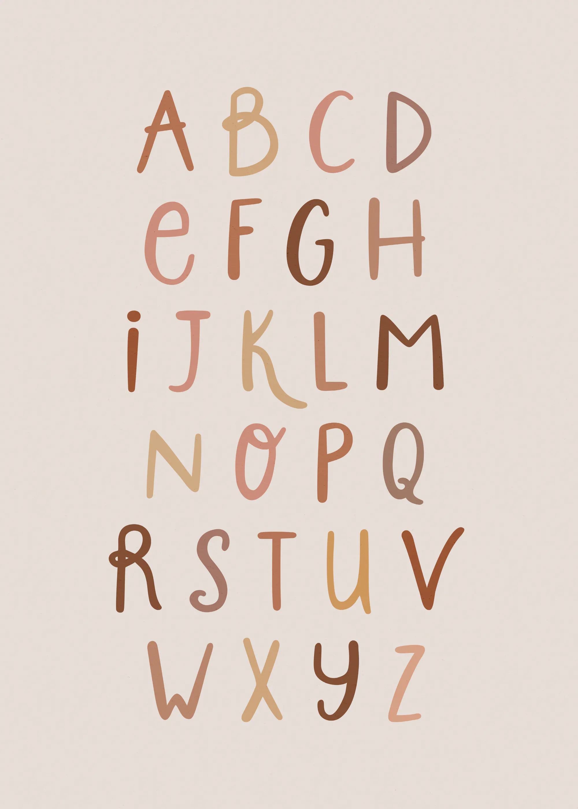 Alfabeto Manuscrito Póster 0