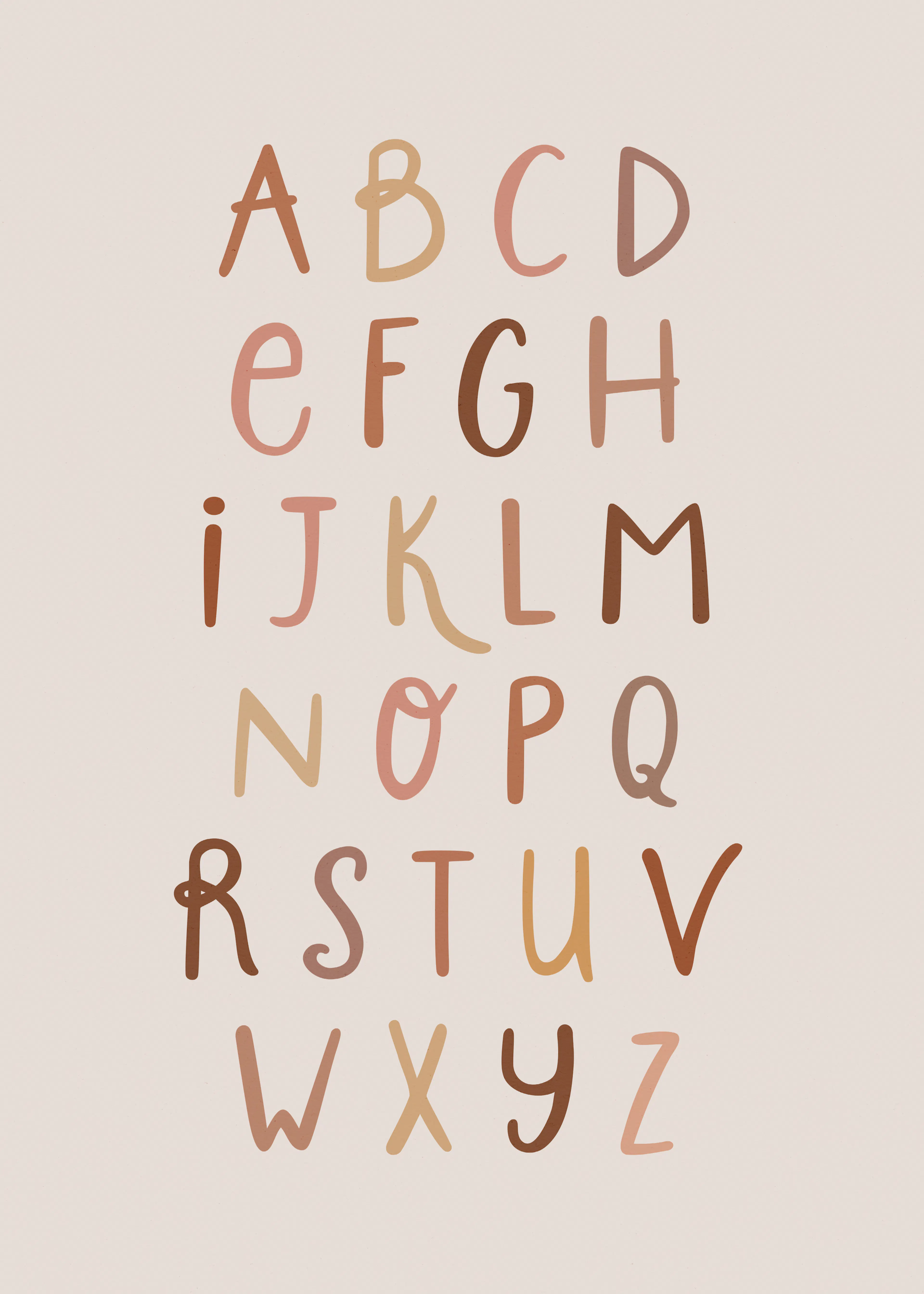 Handgeschriebenes Alphabet Poster 0
