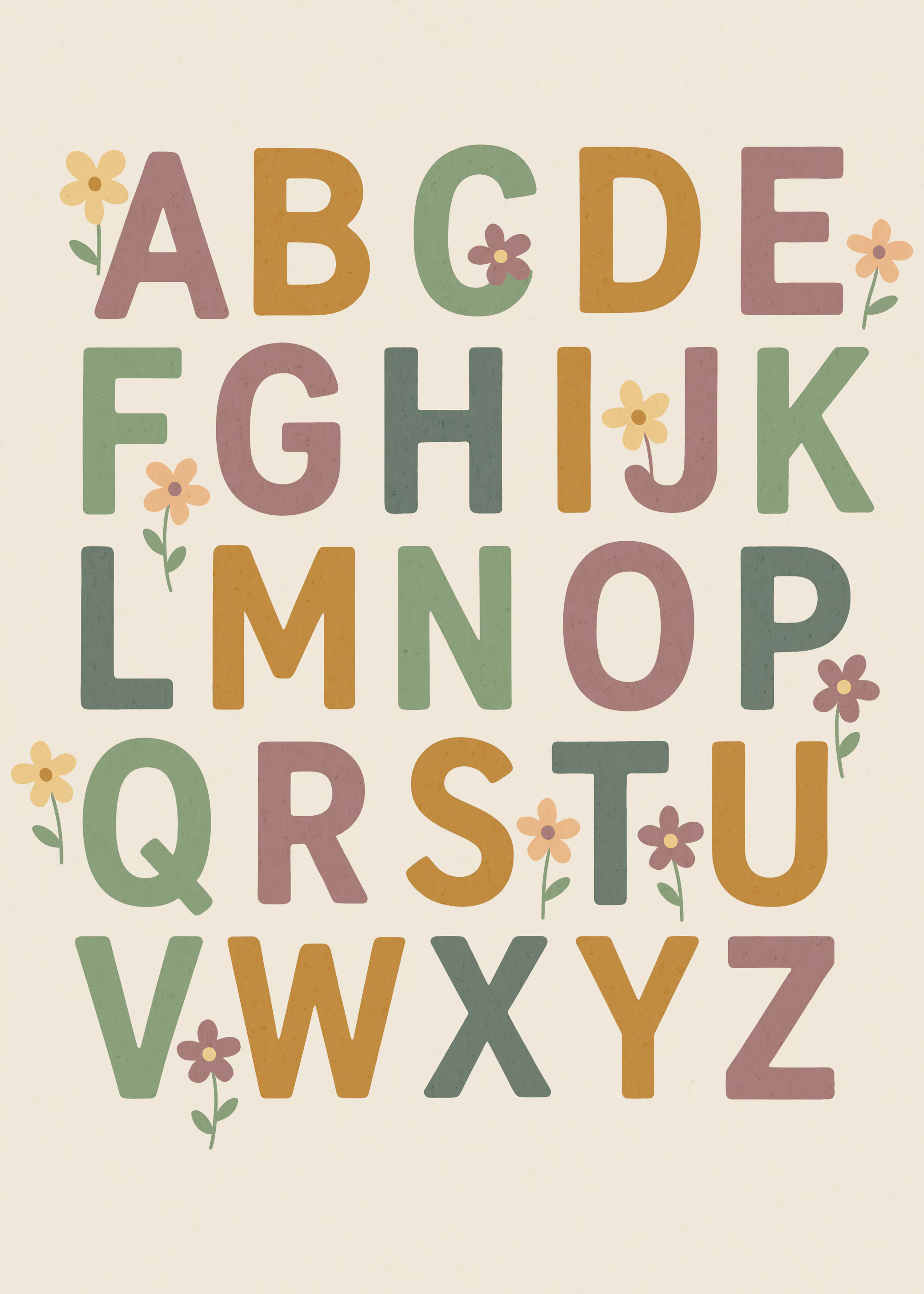 Beige Alphabet Garden Poster 0